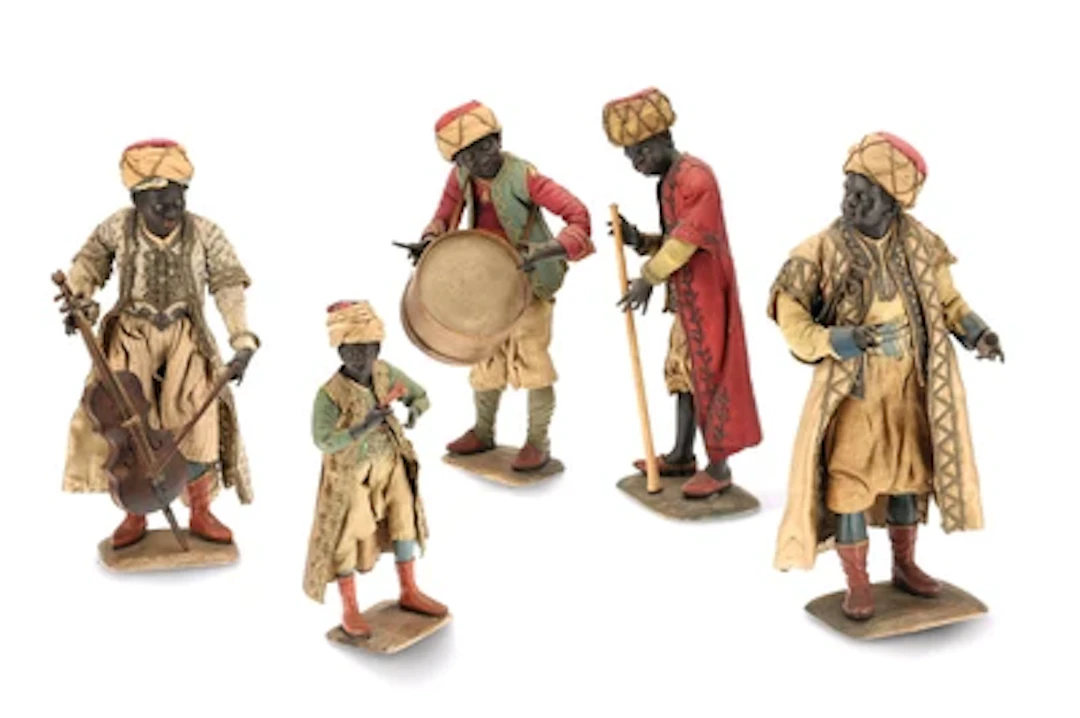 Five Neapolitan Nativity Figures, Musicians, 18th Century