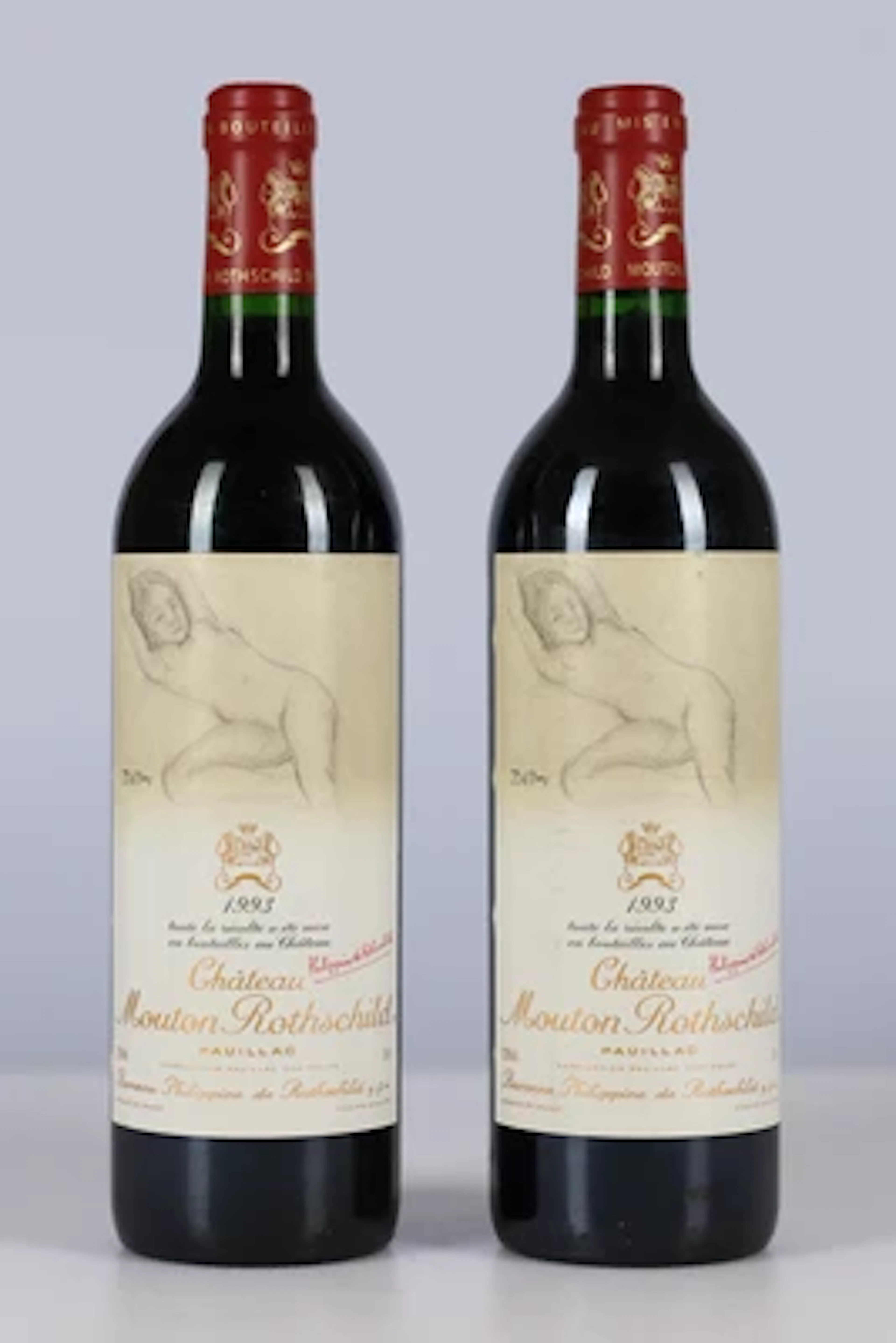 1993 Château Mouton Rothschild, Bordeaux, 91 Cellar Tracker-Punkte, 2 Flaschen