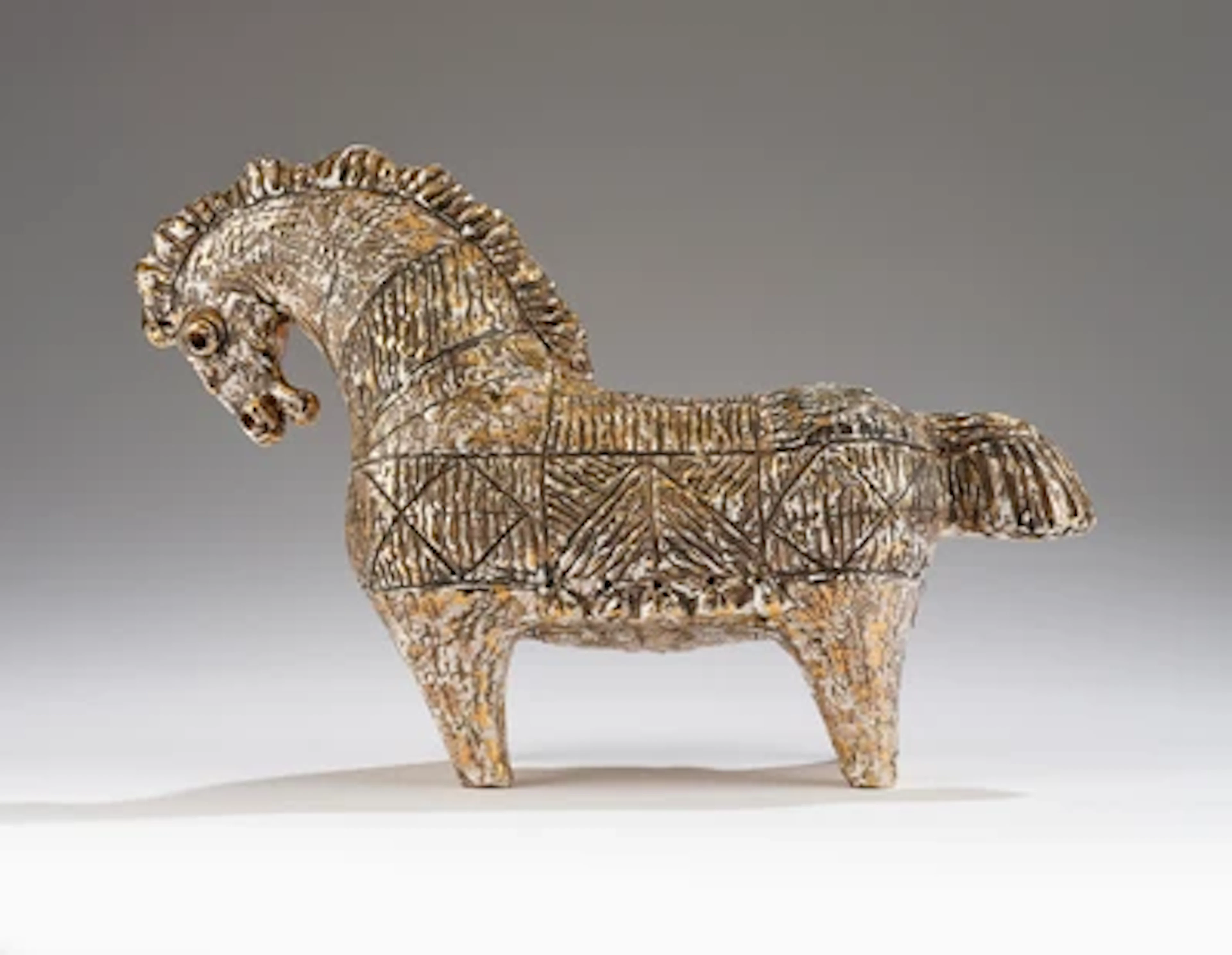 Gudrun Baudisch-Wittke (1907-1982), großes Pferd ("Roß"), Hallstatt Keramik