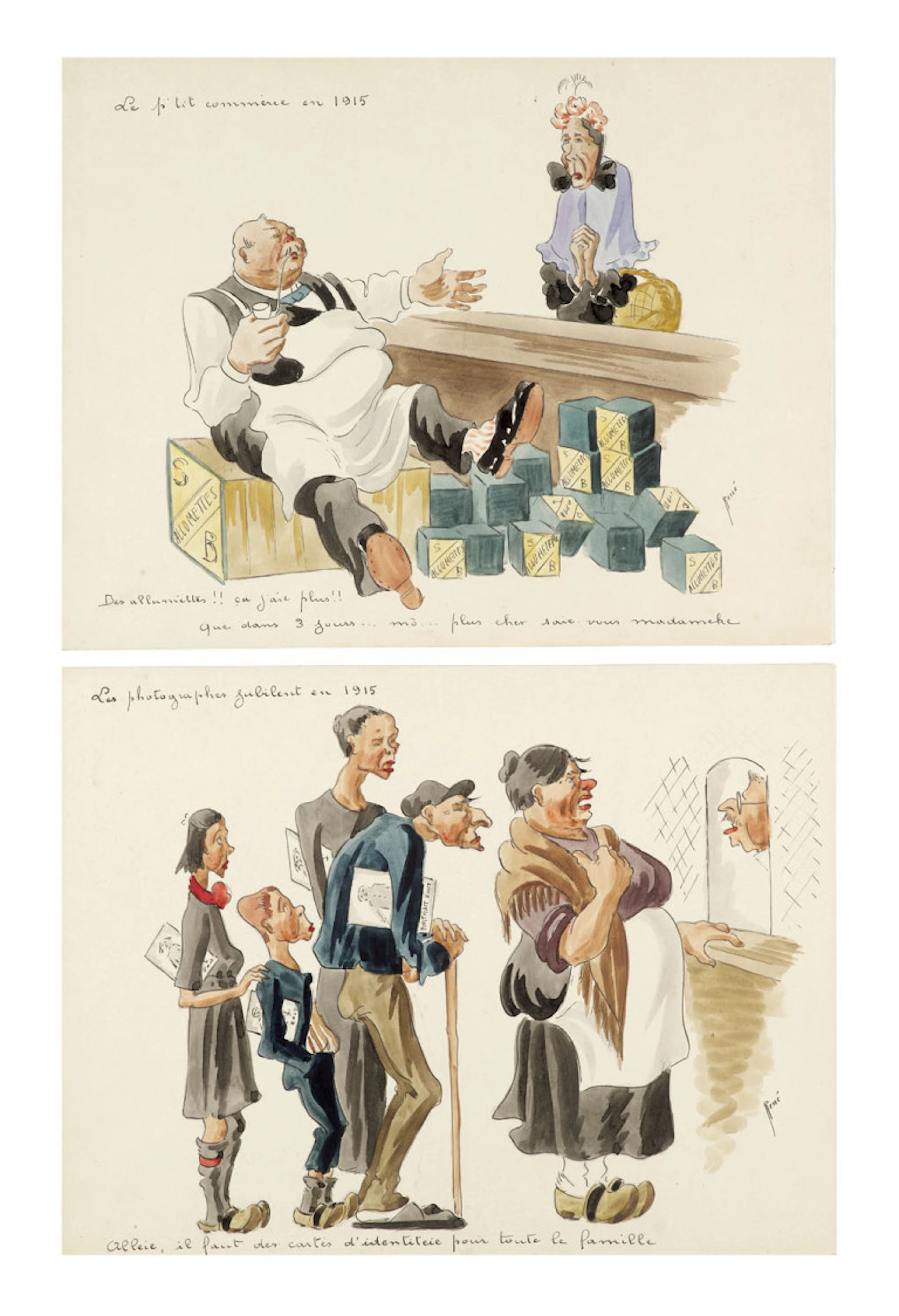 René de Pauw. Sammlung von 9 Karikatuen zum …