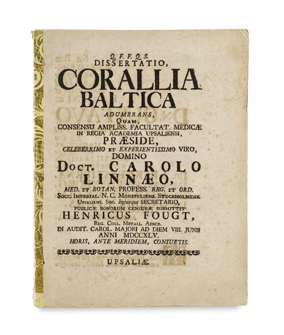 Carl von Linné. Dissertatio, Corallia Baltica …
