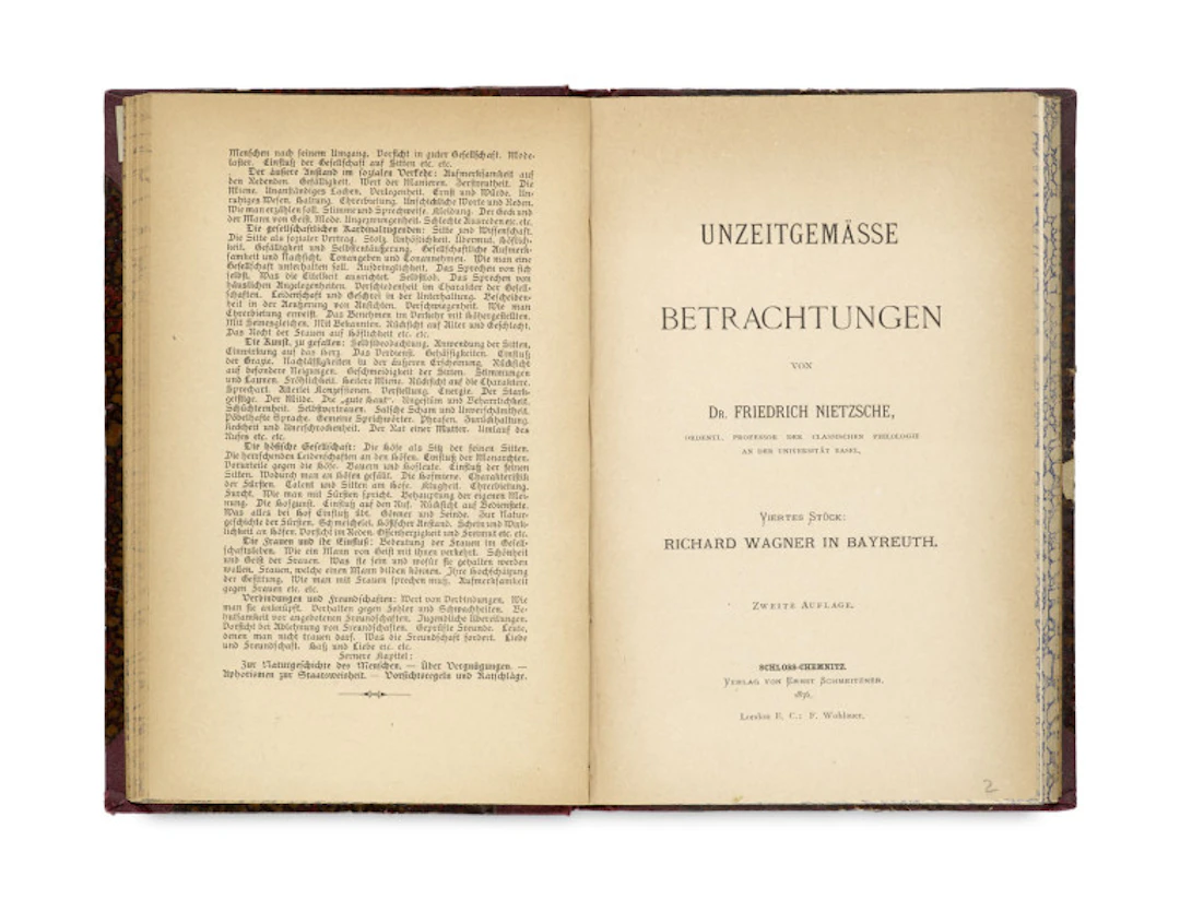 Friedrich Nietzsche. Unzeitgemäße Betrachtungen. …