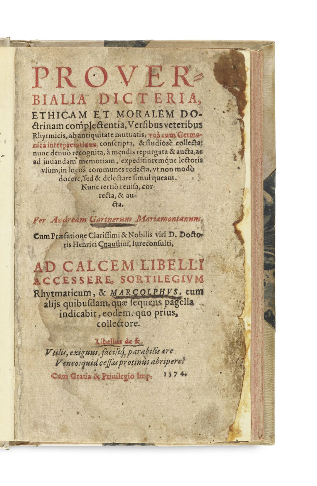 Andreas Gartner. Proverbialia dicteria, …