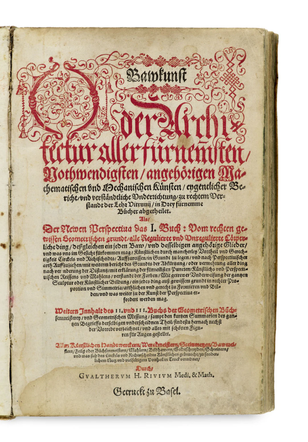 Walther Hermann Ryff. Bawkunst Oder Architektur …