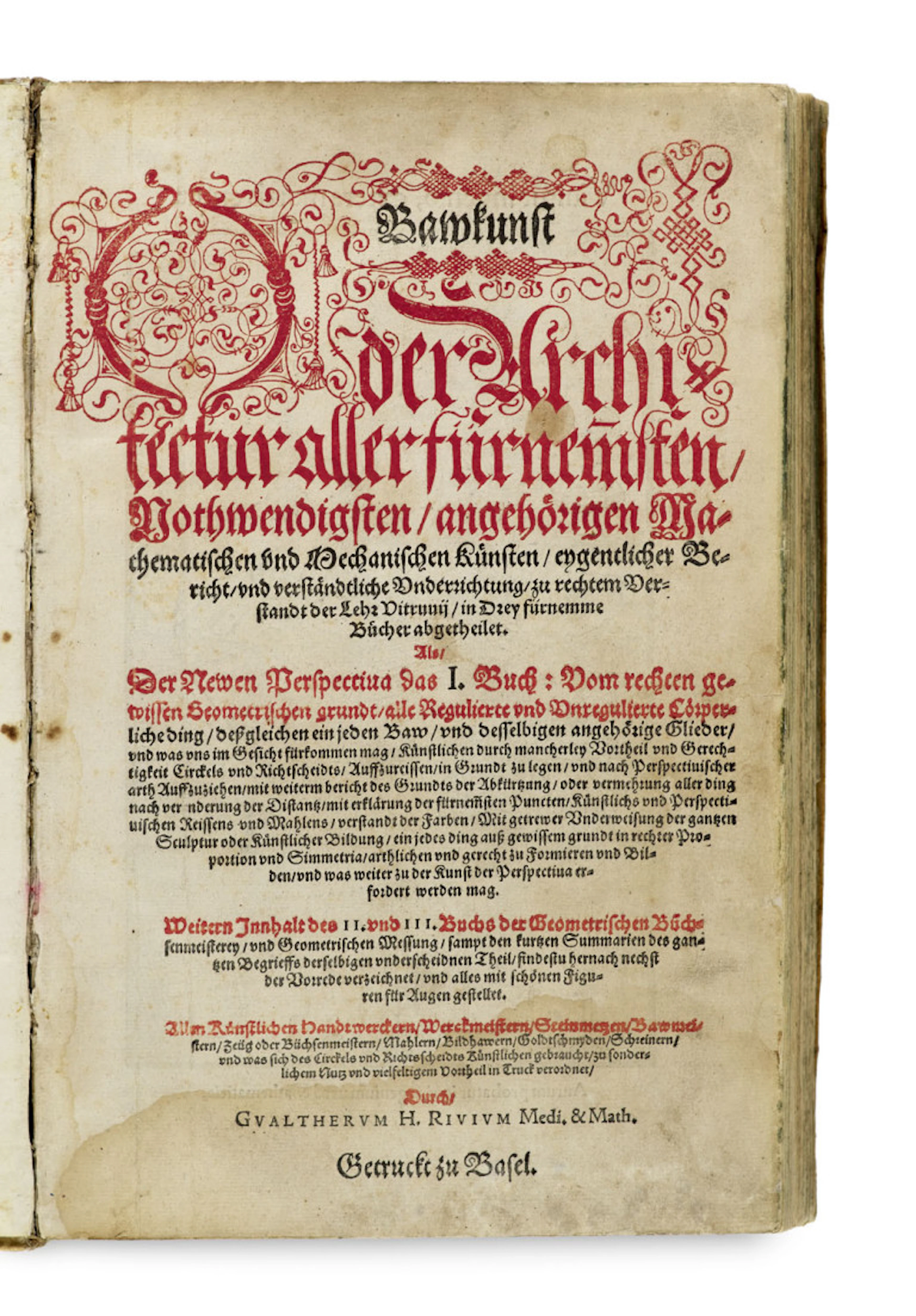 Walther Hermann Ryff. Bawkunst Oder Architektur …