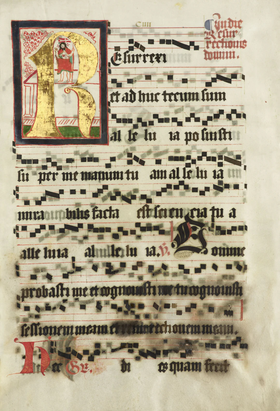 Antiphonarblatt in schwarzer …