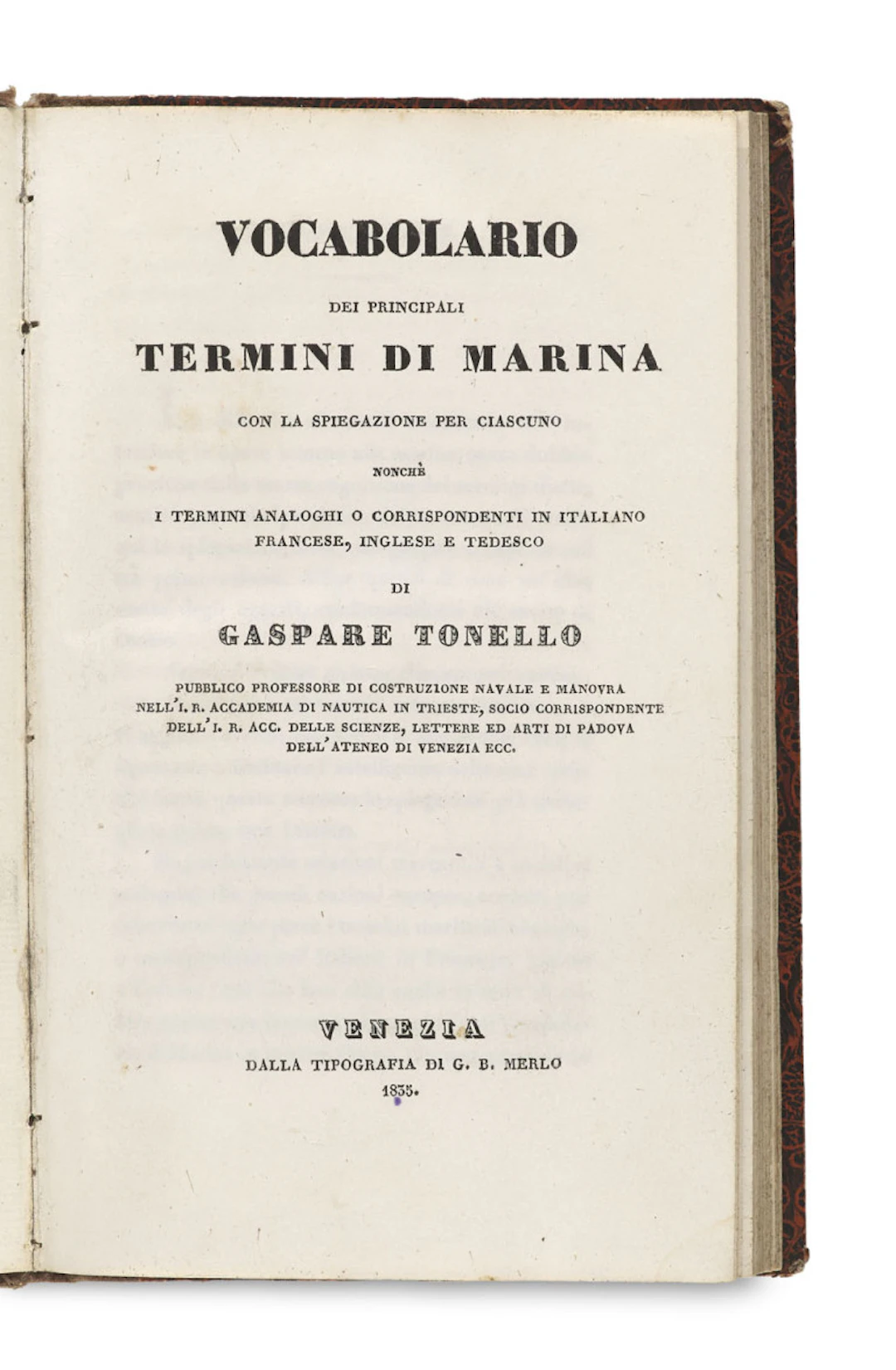 Gaspare Tonello. Vocabolario dei principali …