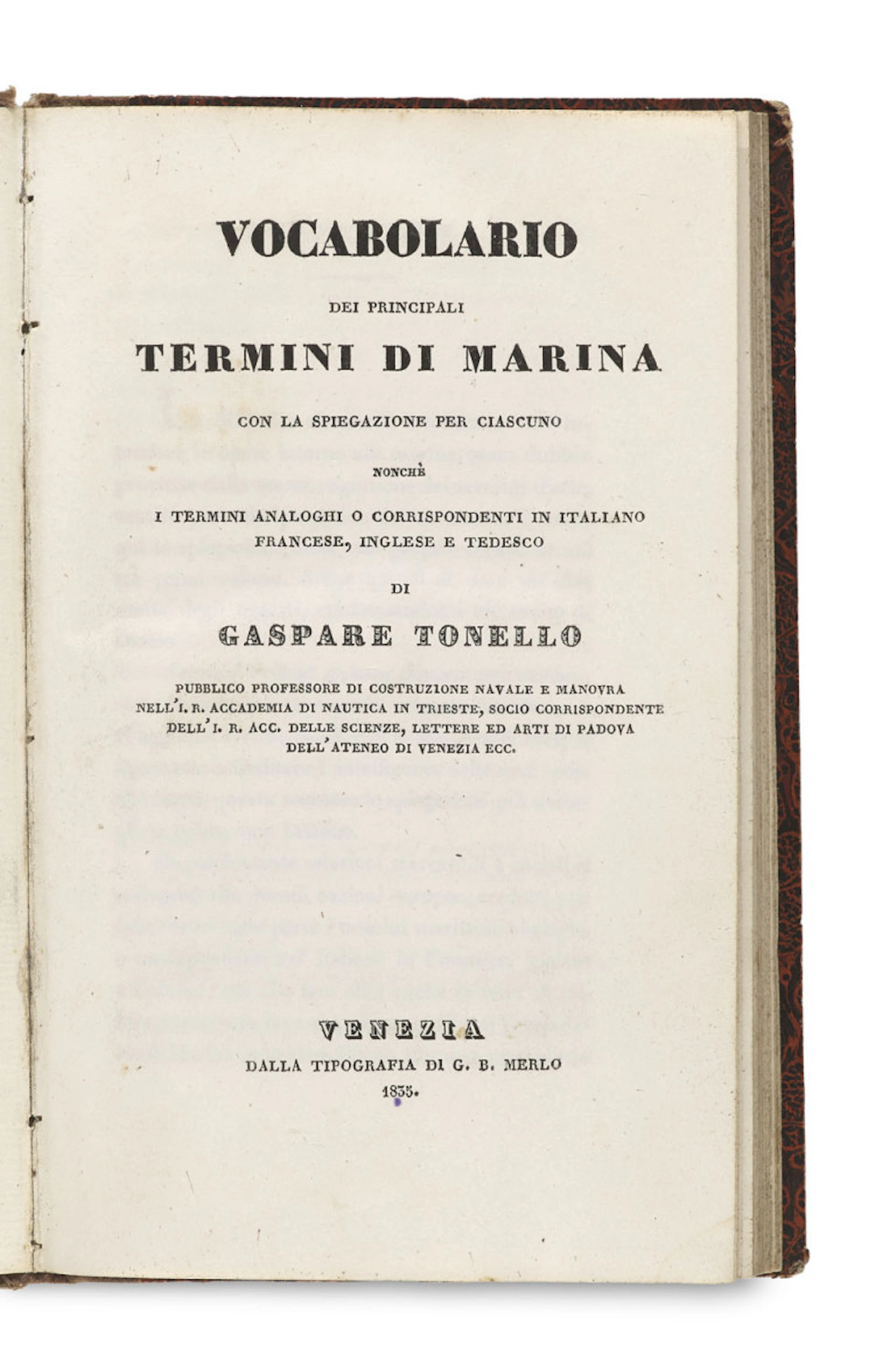 Gaspare Tonello. Vocabolario dei principali …