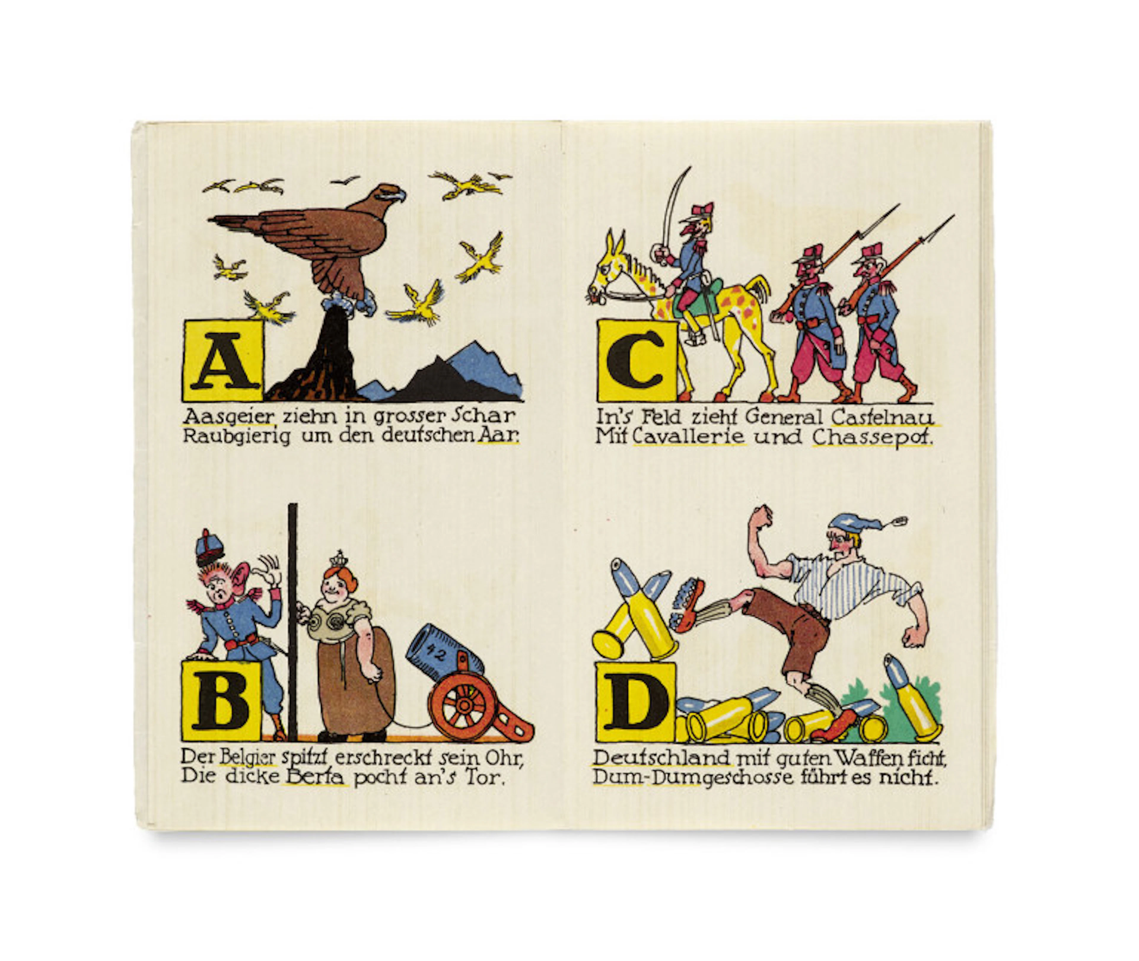 Karl und Otto Glaser Hachez. Kriegs ABC. Farbiges …