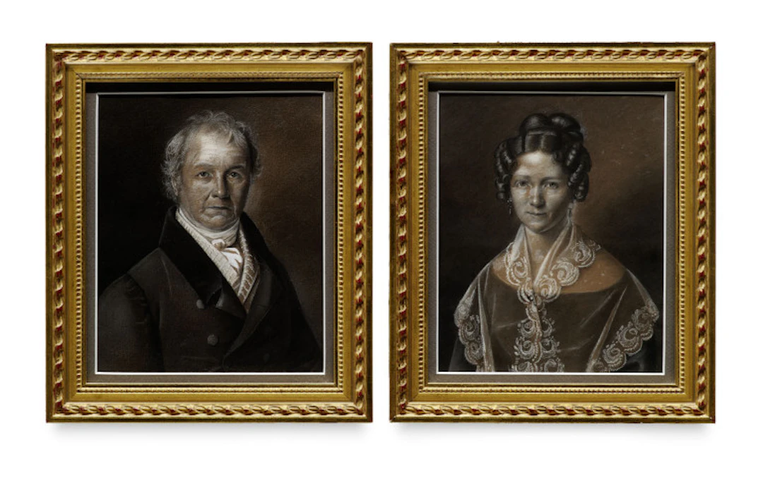 19. Jahrhundert Deutsch. 2 Biedermeierportraits. Um …