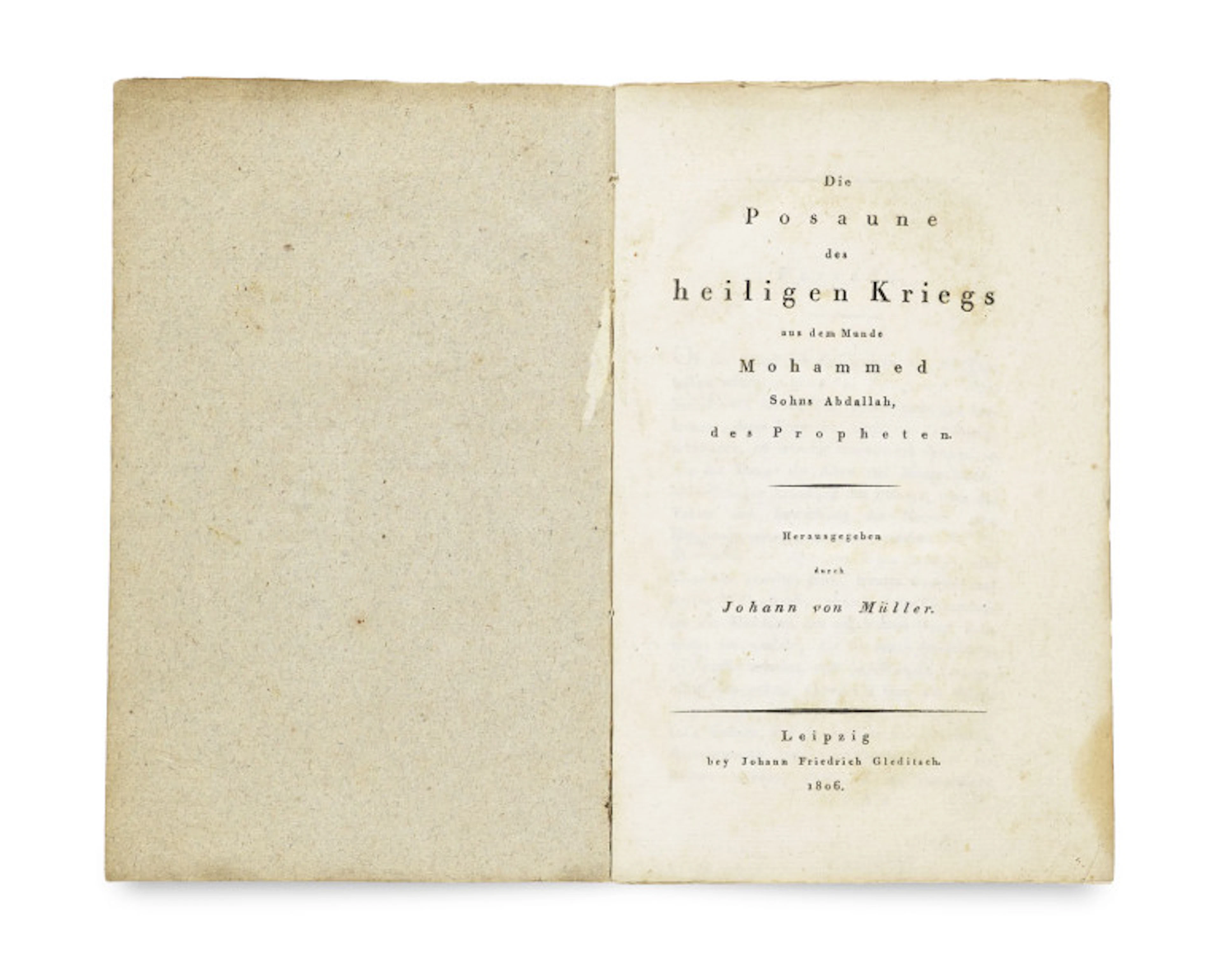 Johannes von Müller. Die Posaune des heiligen …