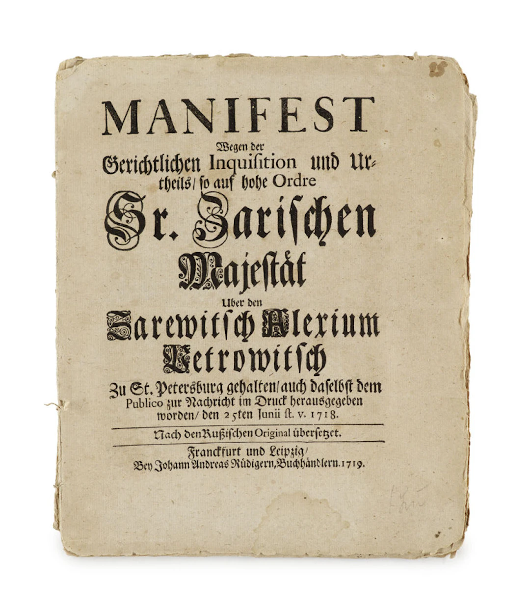 Manifest wegen der …