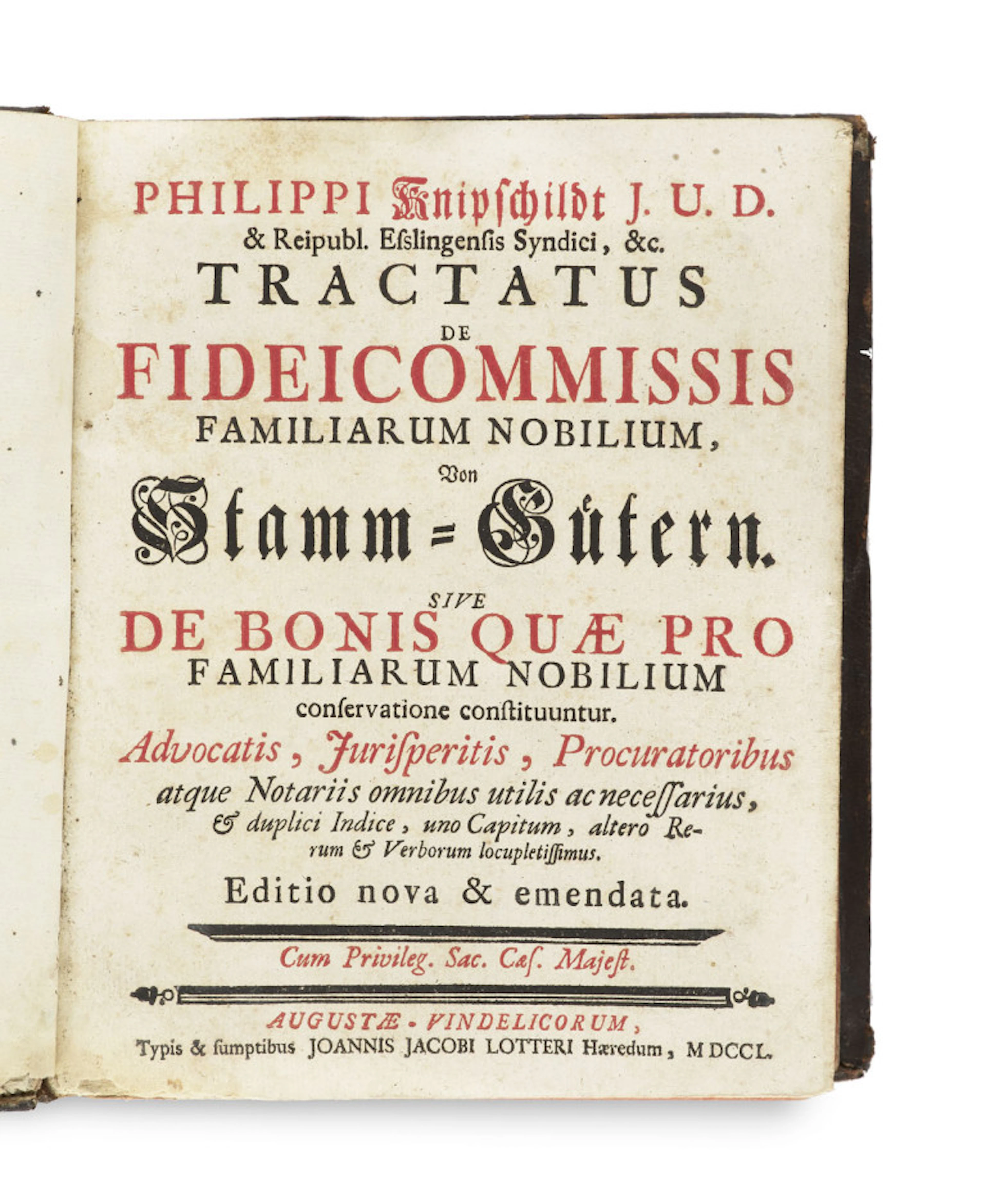 Philipp Knipschildt. Tractatus de Fideicommissis …