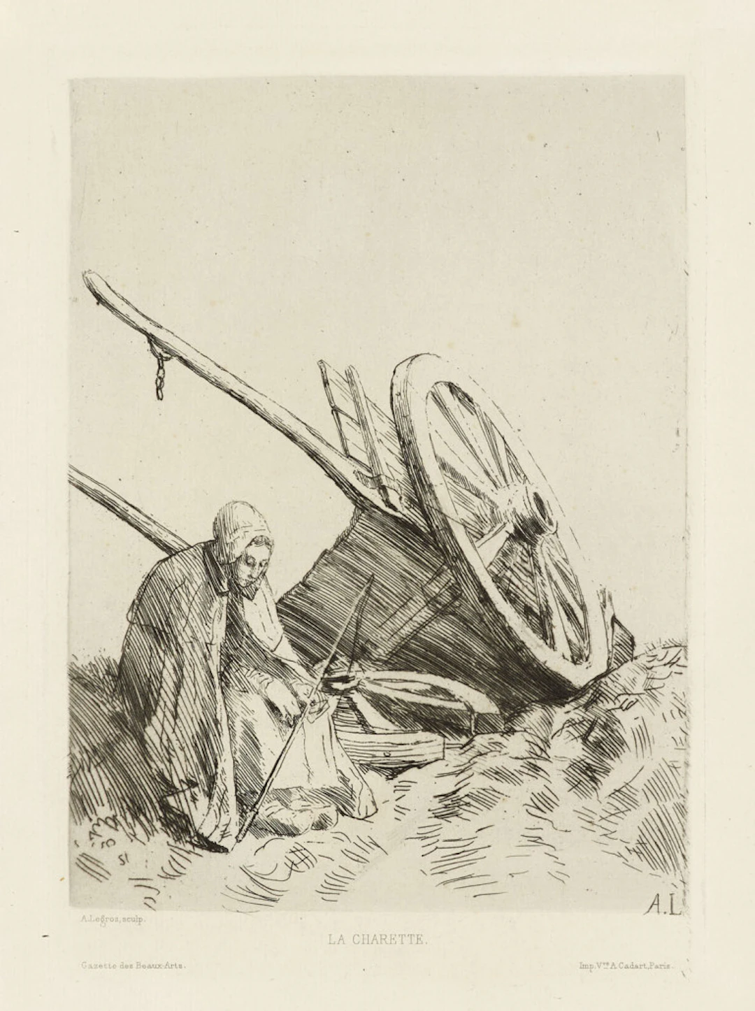 Alphonse Legros. 6 Arbeiten. Um 1870-1903. Je …