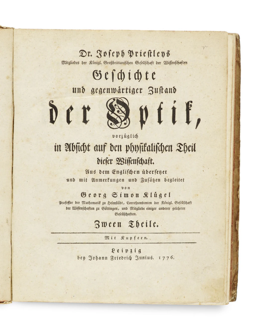 Joseph Priestley. Geschichte und gegenwärtiger …