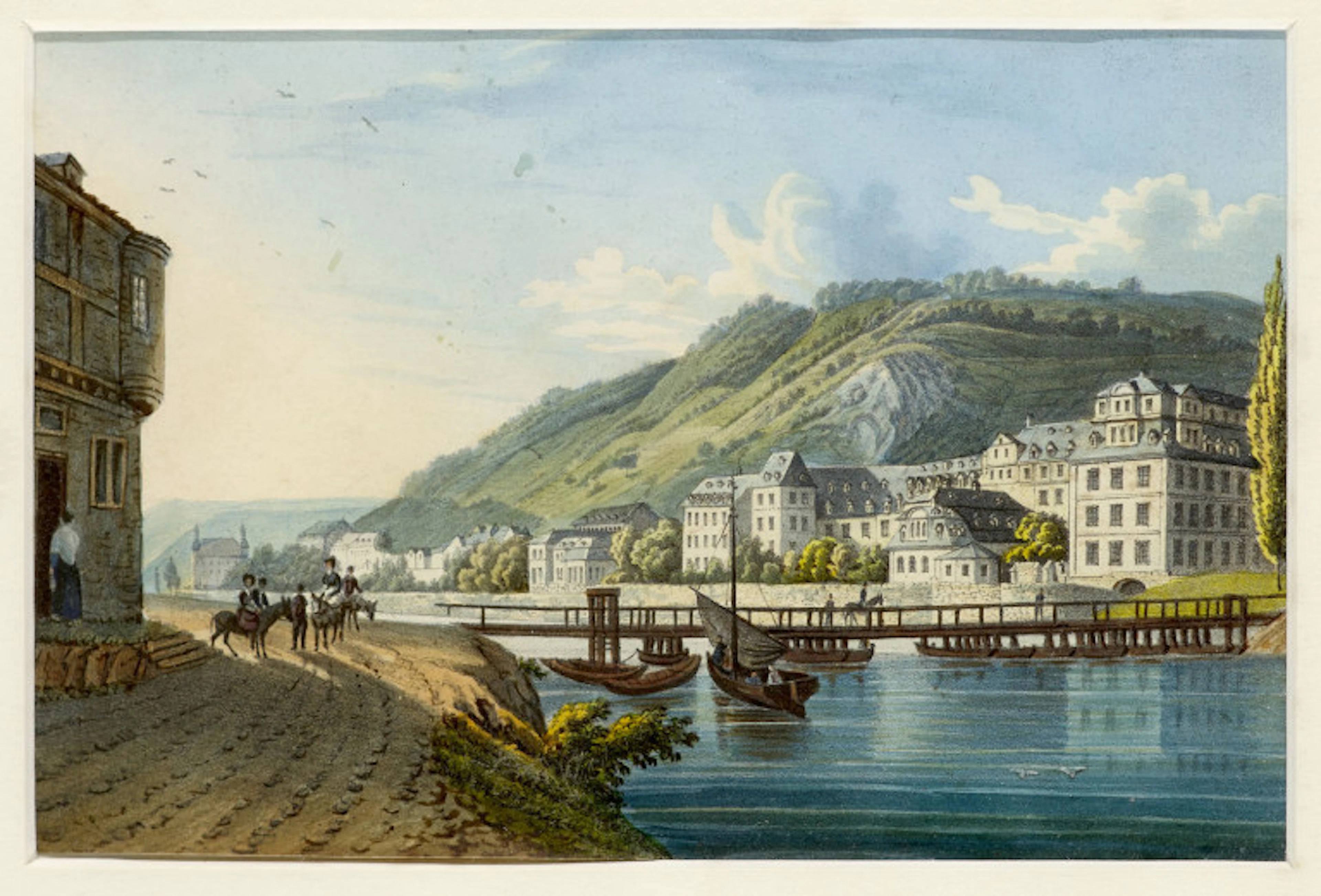 Nach William Tombleson. Bad Ems. Ansicht vom Osten. …