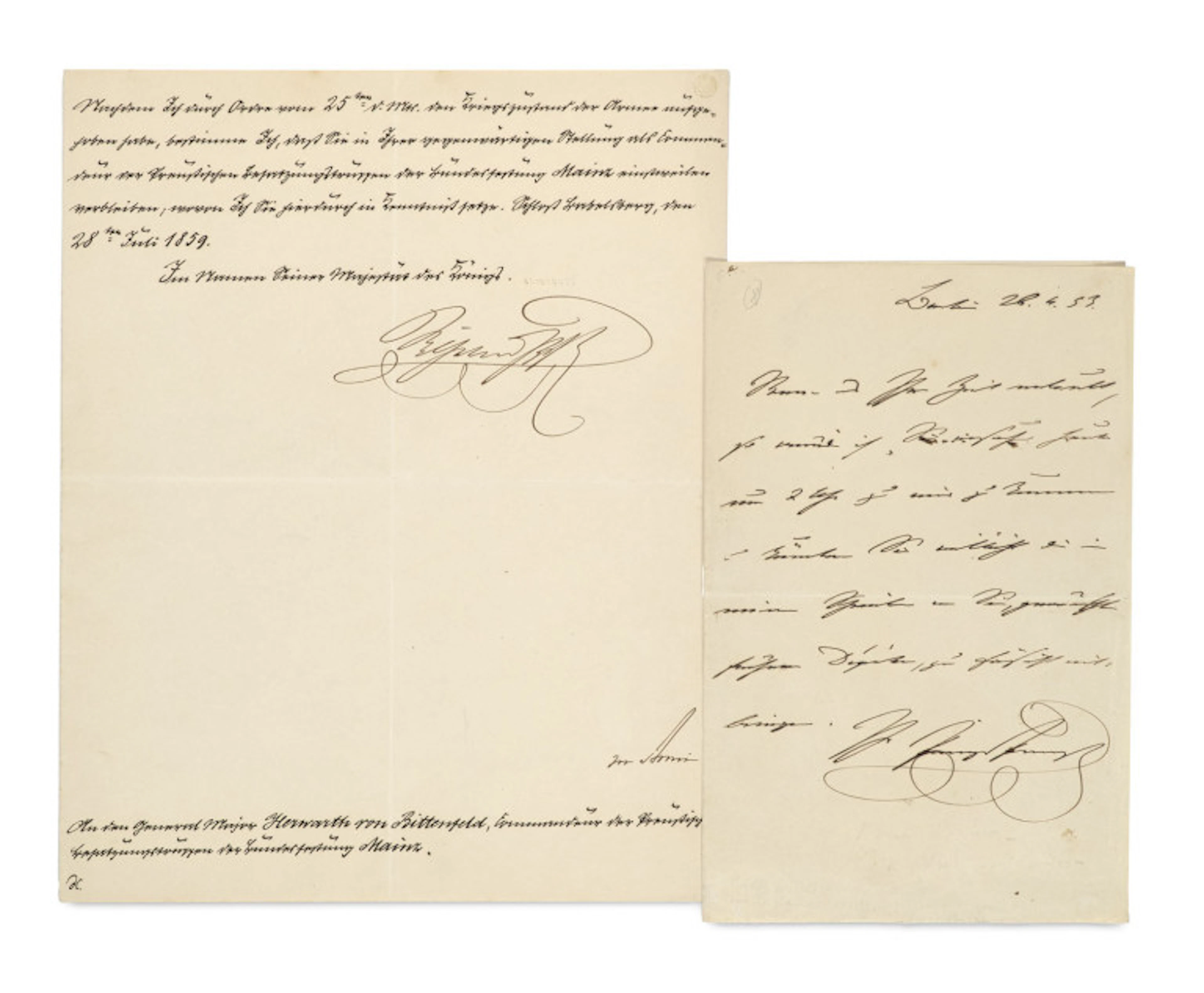 Wilhelm I. Eigenhändiger Brief mit …