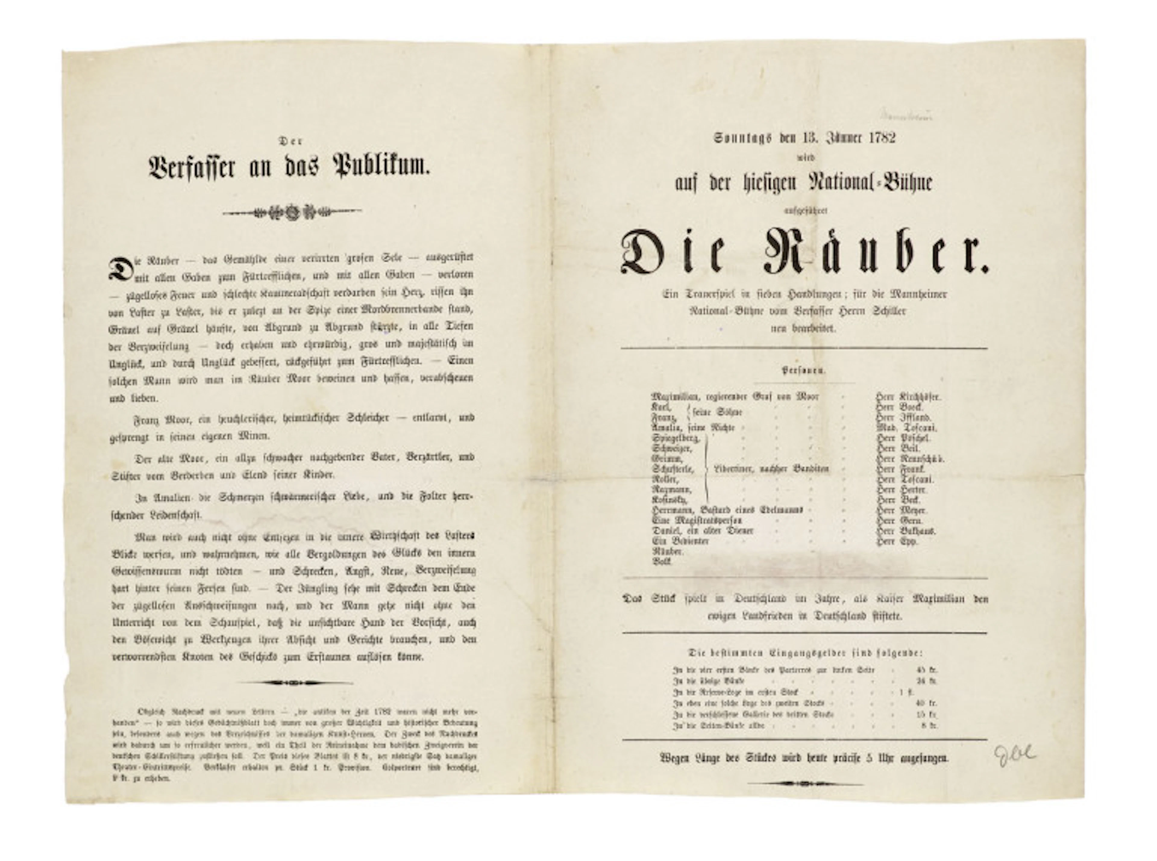 Theaterzettel zur …