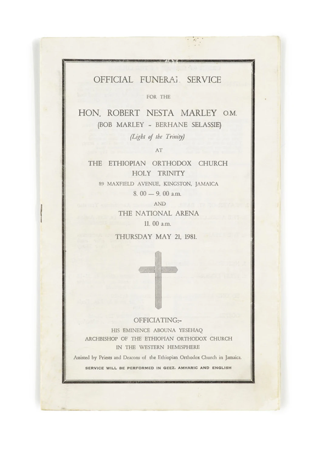 Official Funeral Service for …