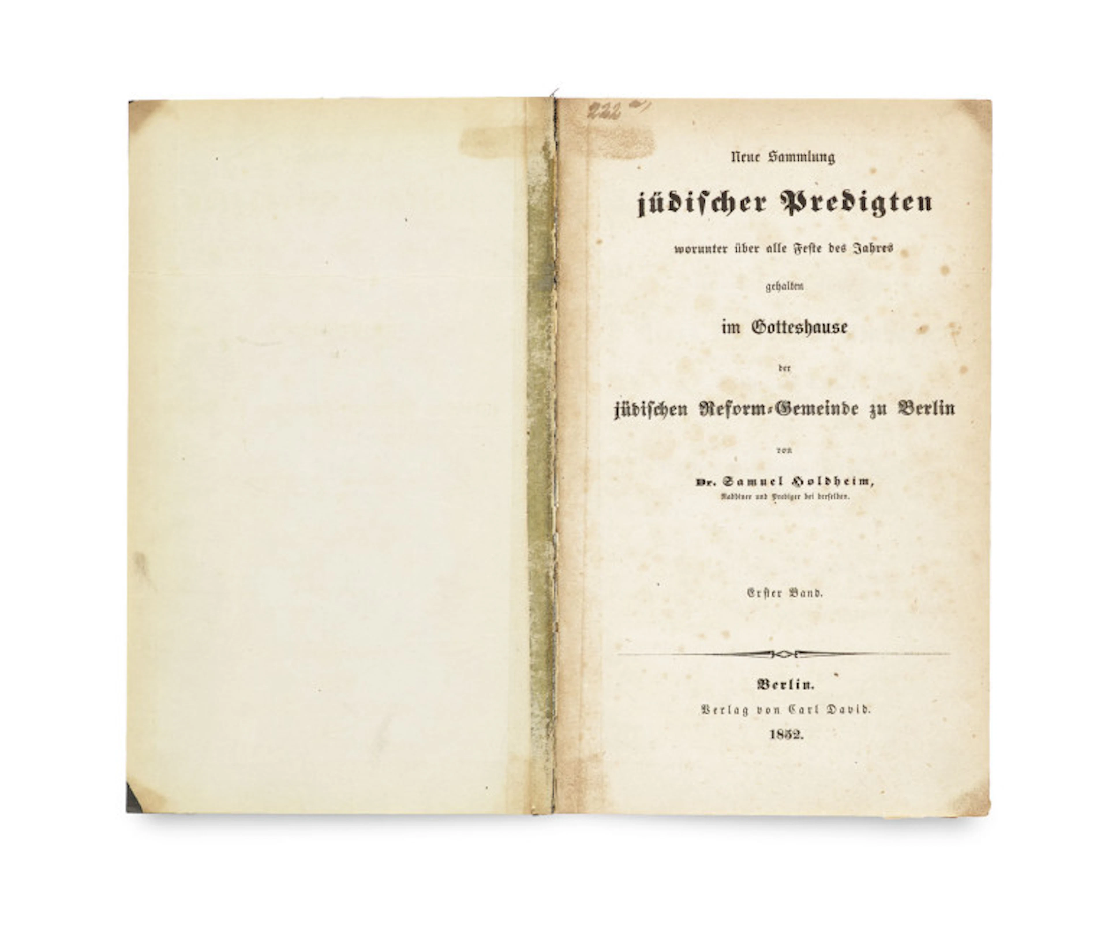 Samuel Holdheim. Neue Sammlung jüdischer …
