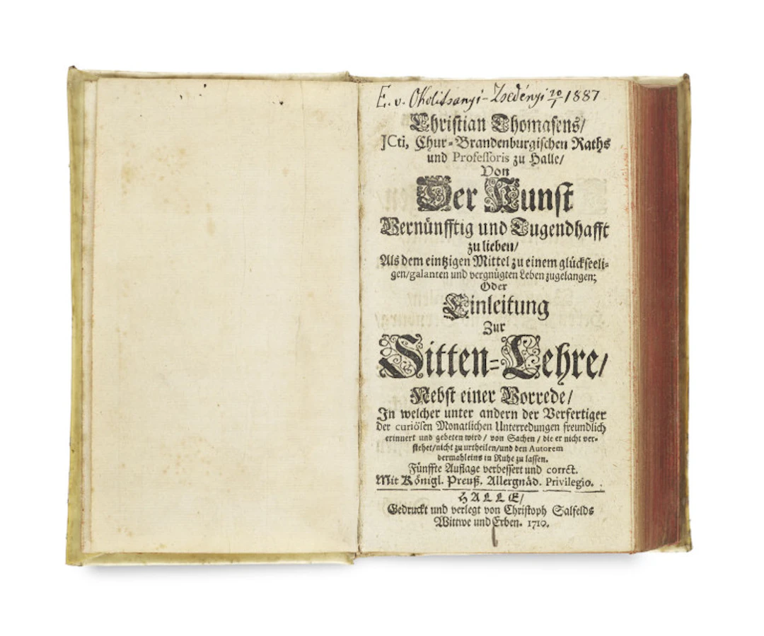 Christian Thomasius. Von der Kunst vernünfftig und …