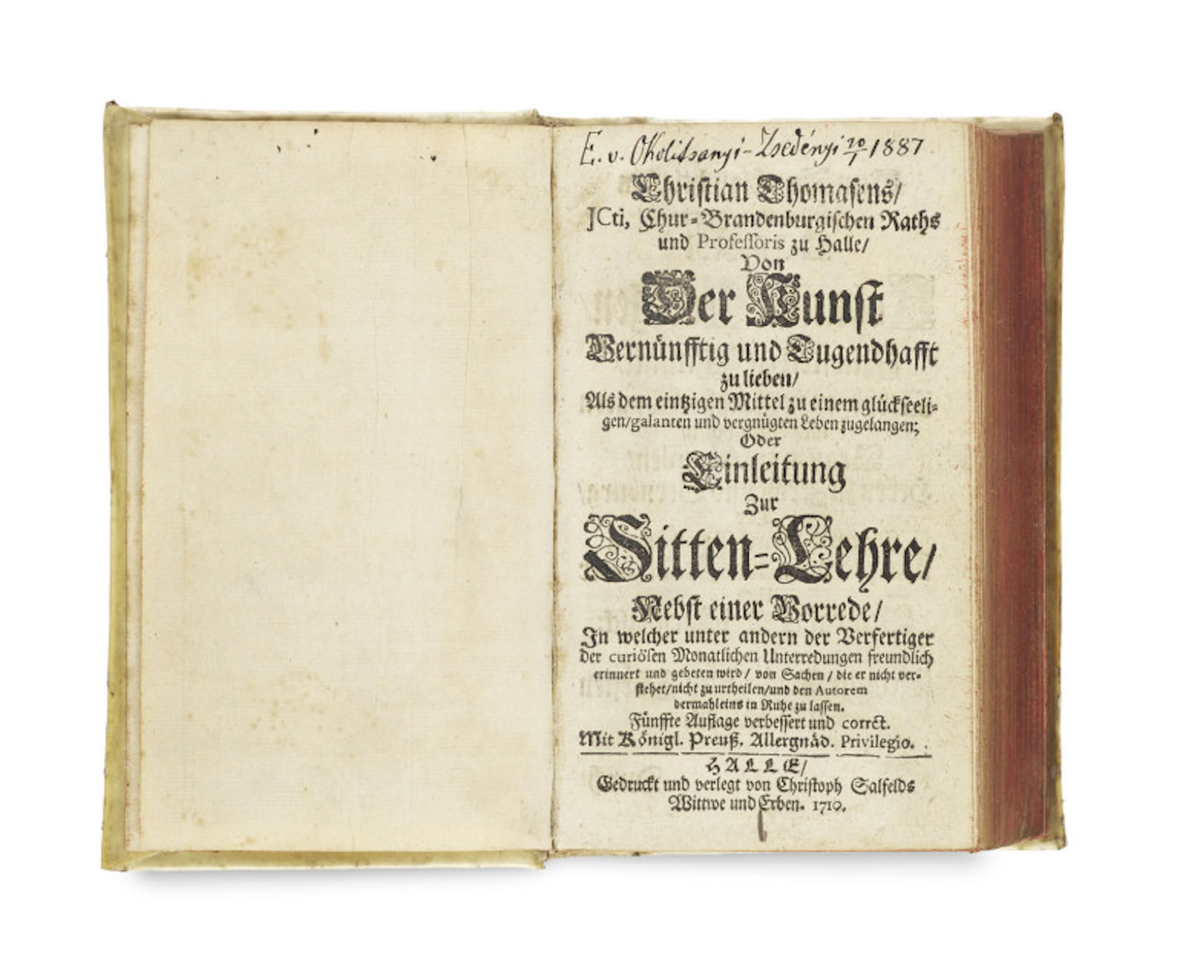 Christian Thomasius. Von der Kunst vernünfftig und …