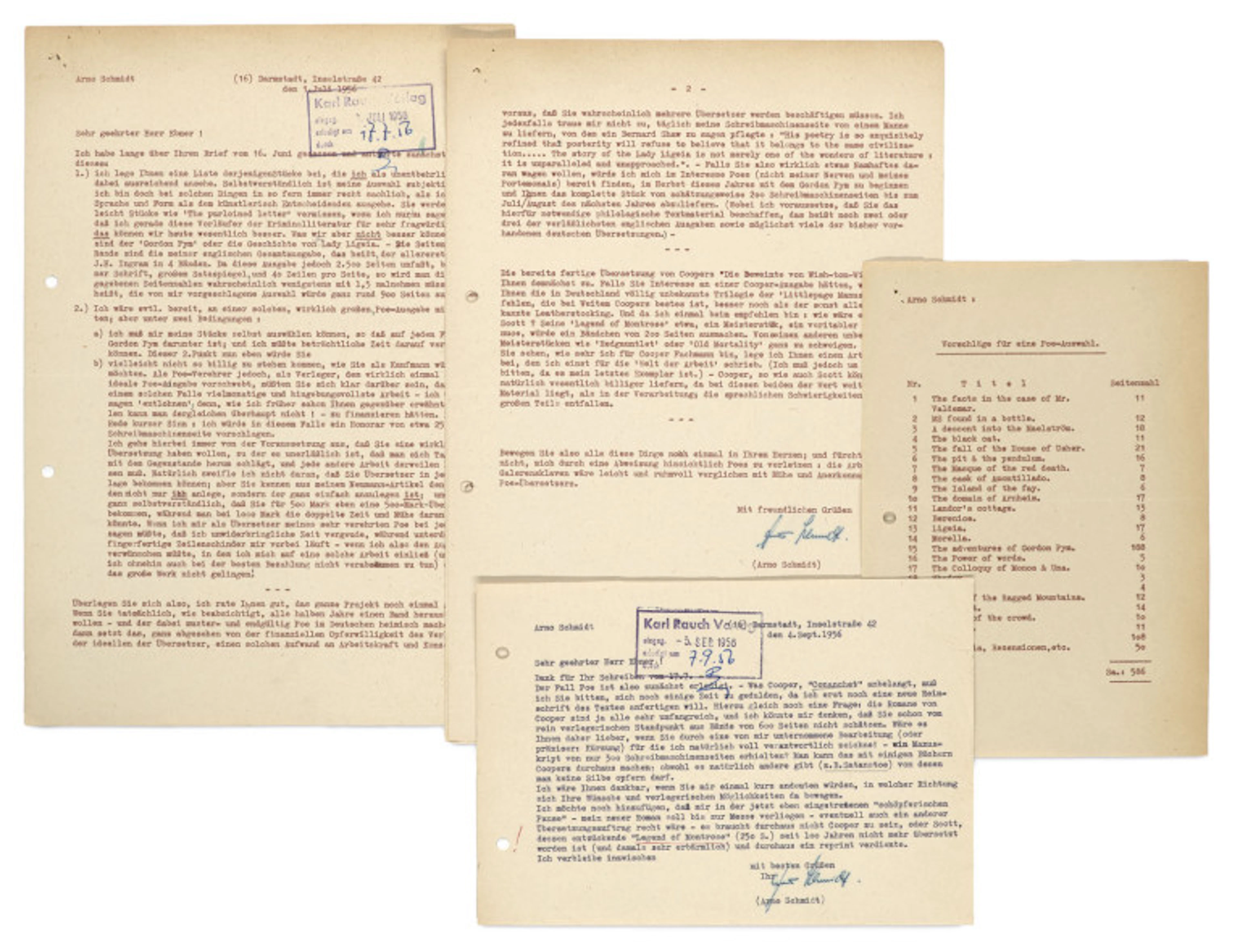 Arno Schmidt. Sammlung von 3 …
