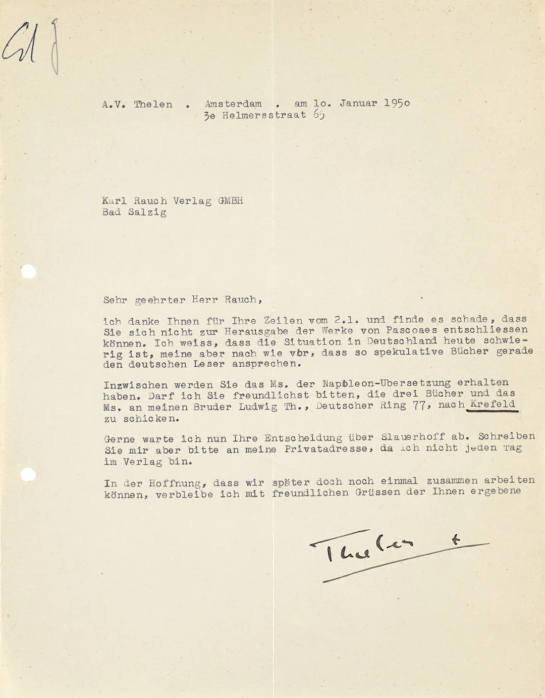 Albert Vigoleis Thelen. Sammlung von 3 …