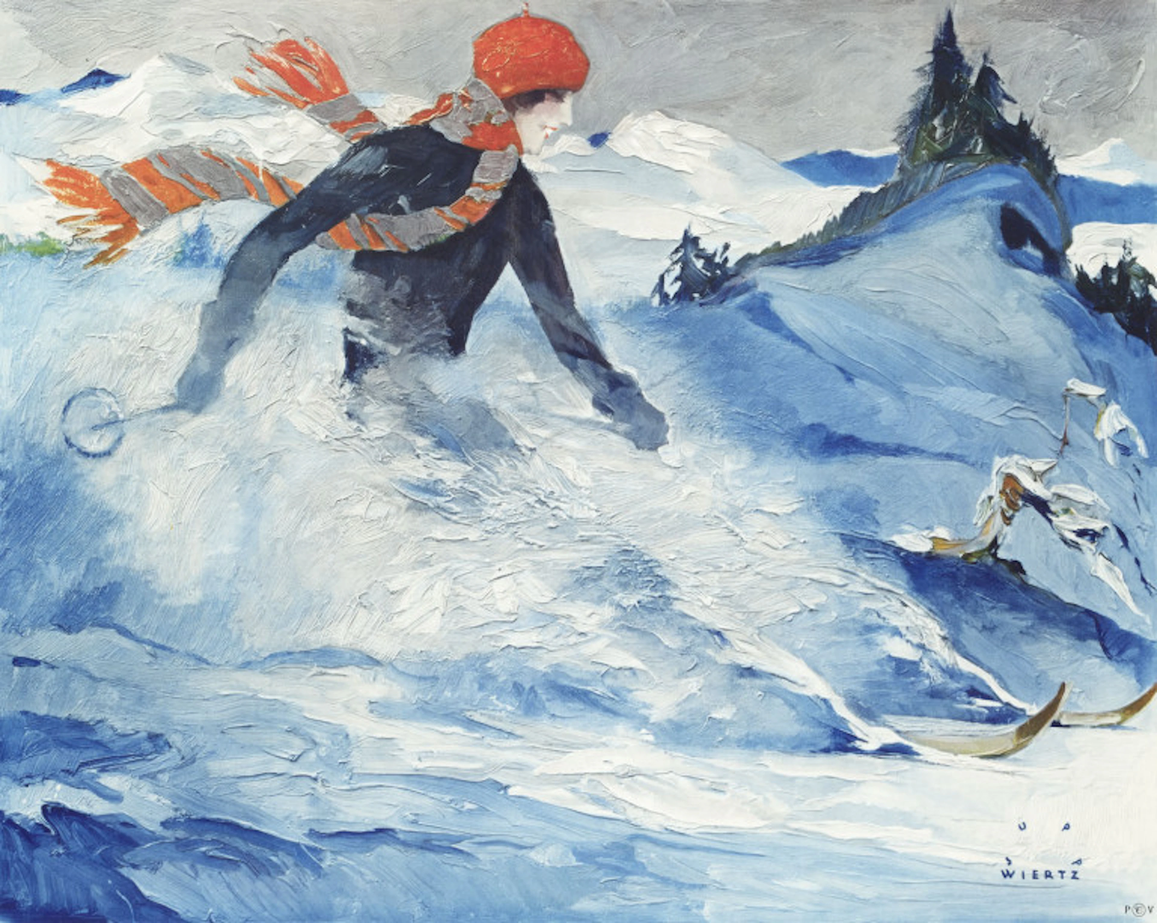Jupp (Aachen 1888 - 1939 Berlin) Wiertz. Christiania (Ski-Fahrerin). …