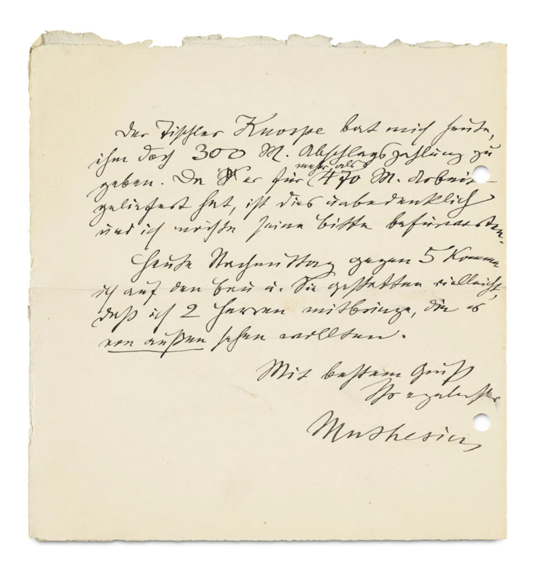 Hermann Muthesius. 2 eigenhändige Schreiben mit …