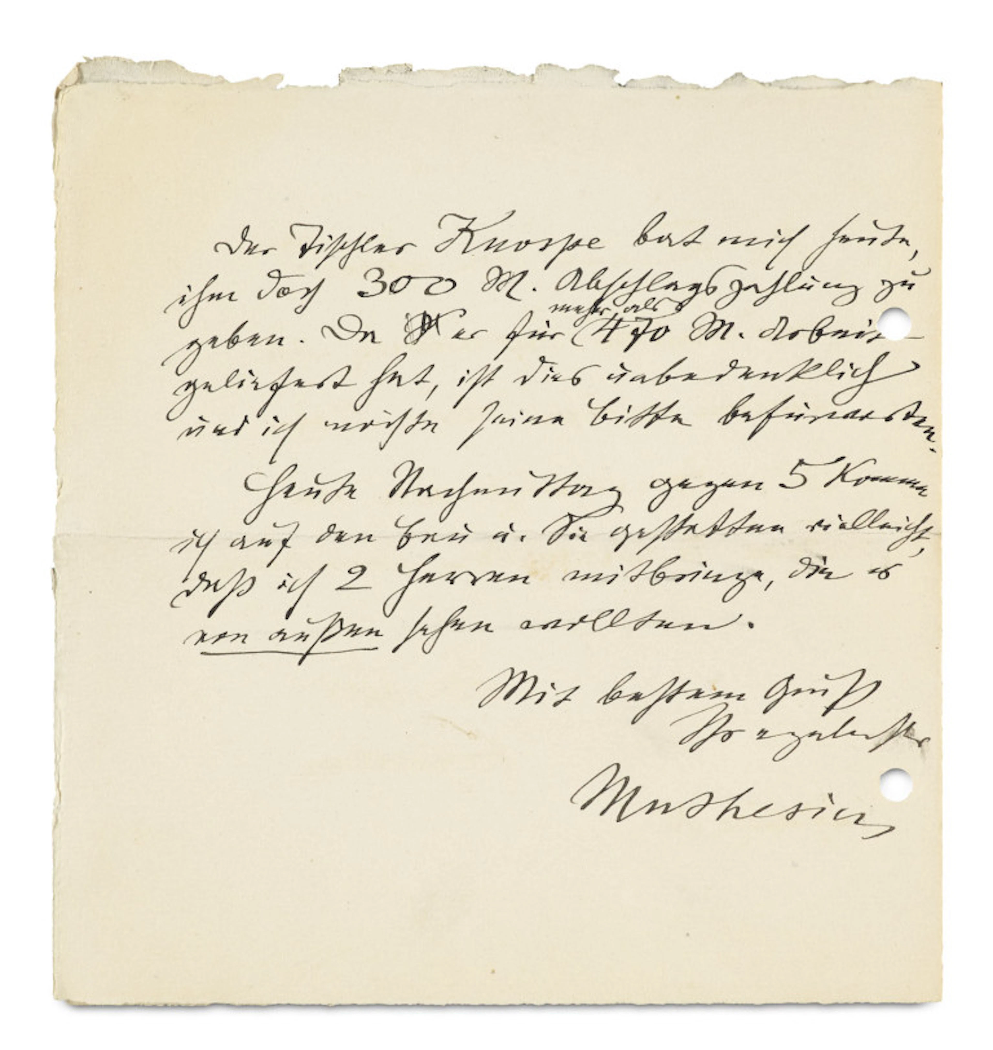 Hermann Muthesius. 2 eigenhändige Schreiben mit …