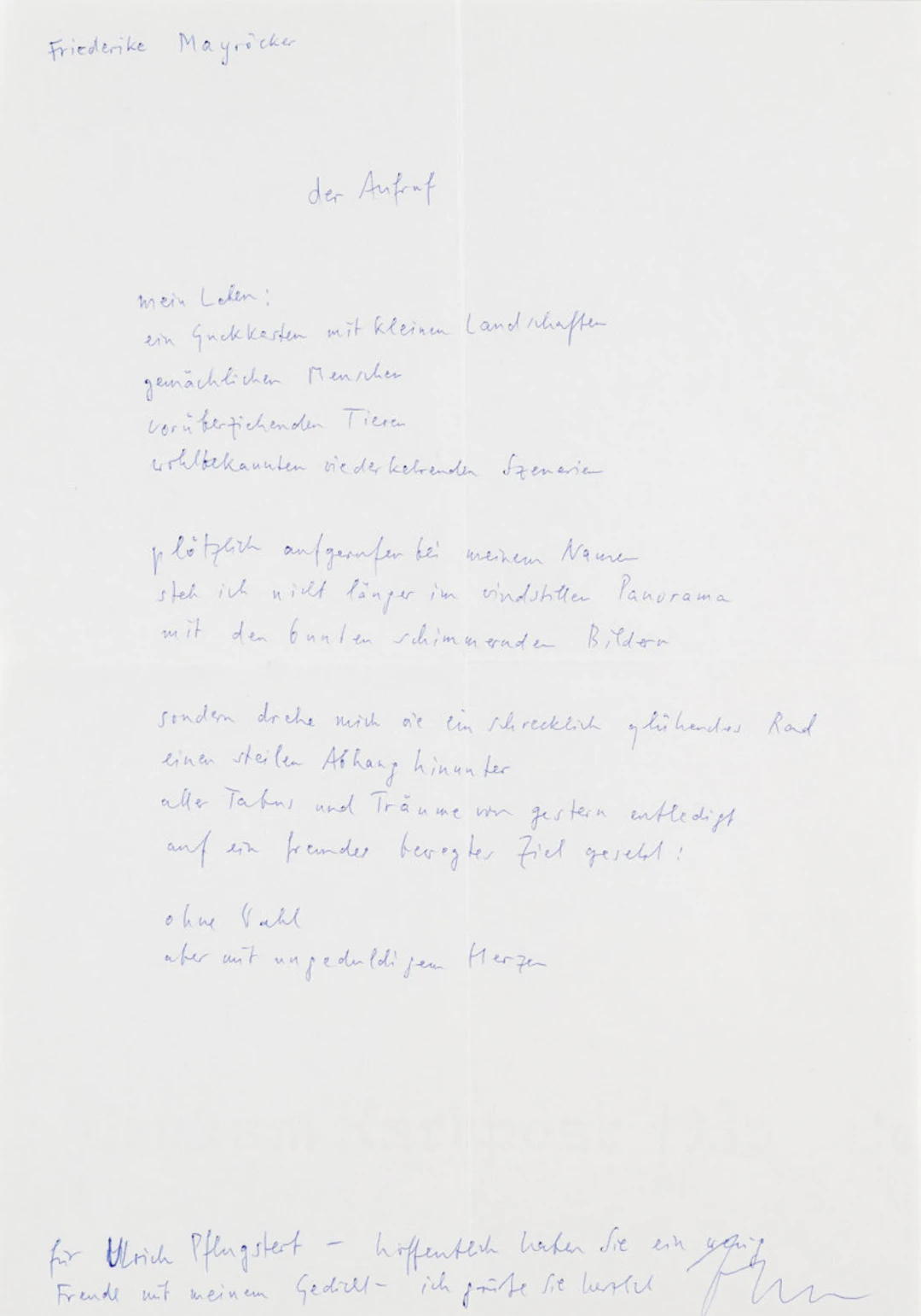 Friederike Mayröcker. Sammlung zu Friederike …