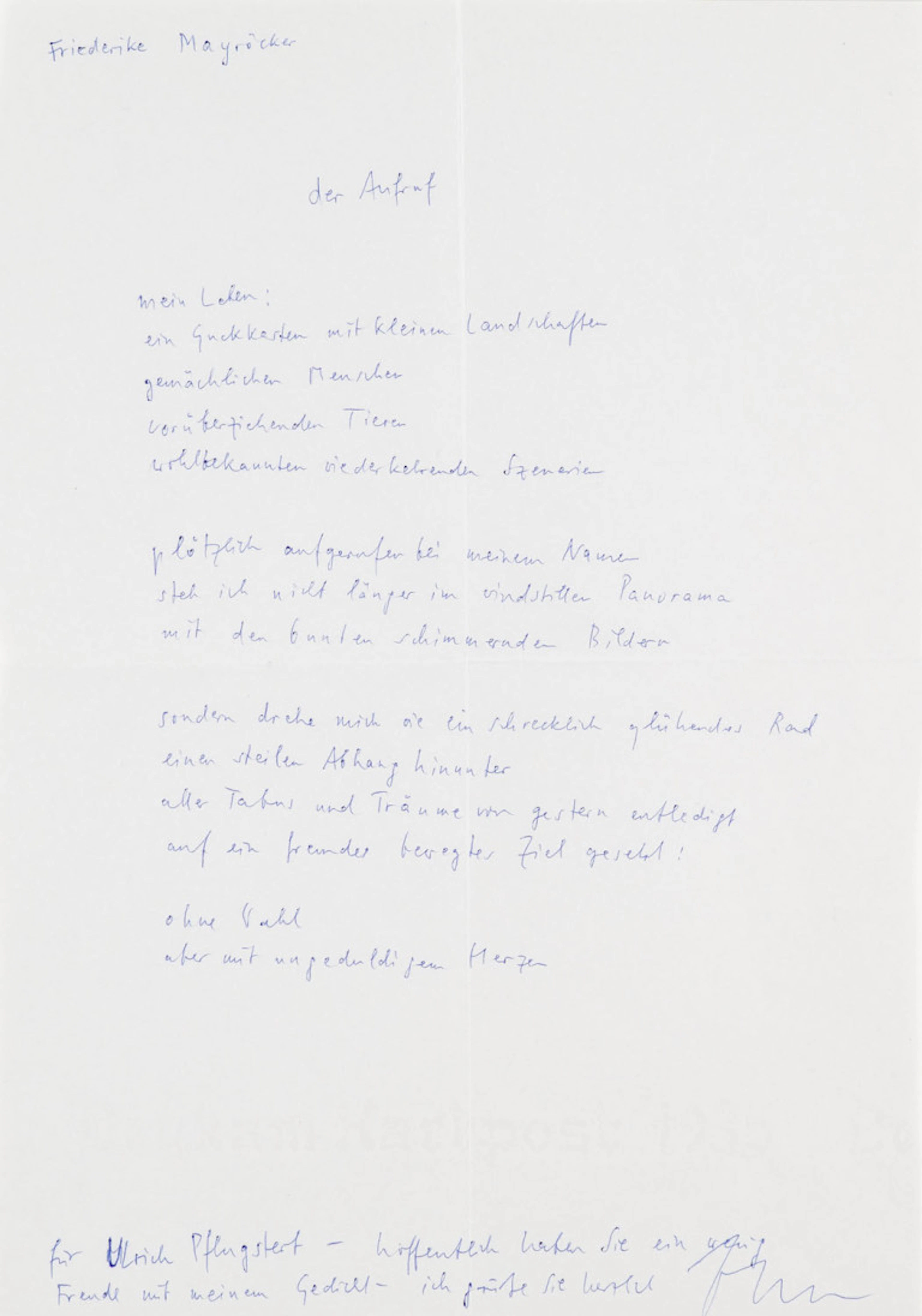 Friederike Mayröcker. Sammlung zu Friederike …