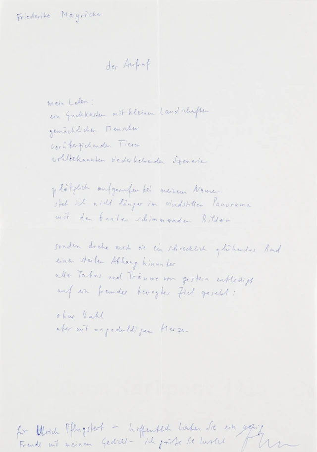 Friederike Mayröcker. Sammlung zu Friederike …