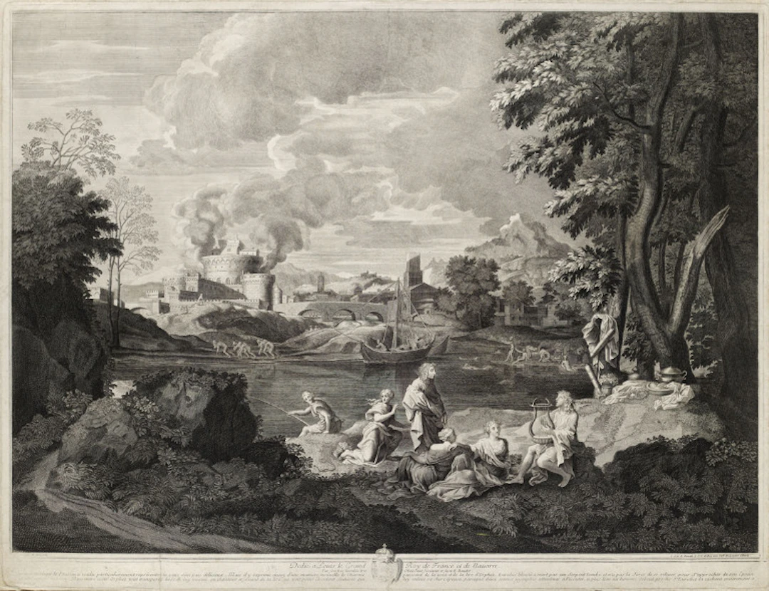Nicolas Poussin (nach). Eurydike, von einer Schlange …
