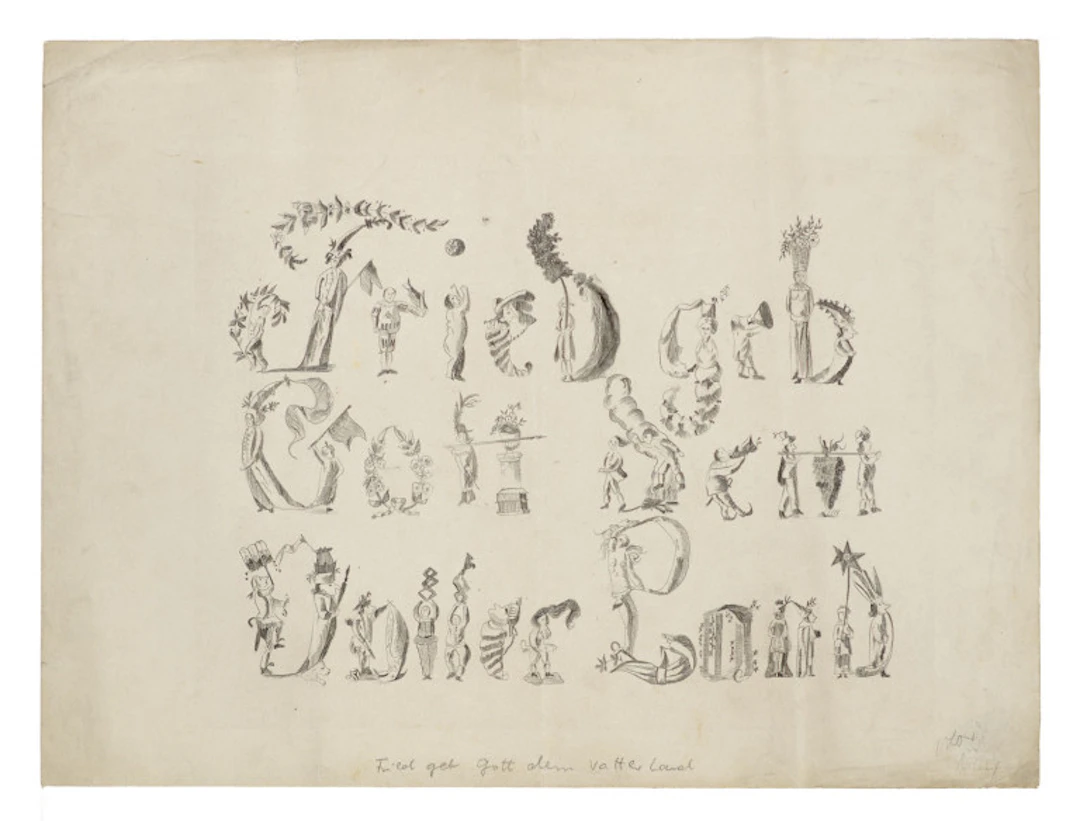 18. Jahrhundert Deutsch. Figurenalphabet. Fried gib …