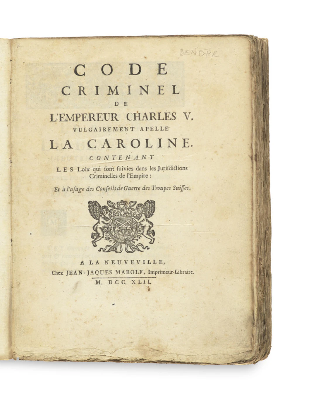 Code criminel de l'Empereur …
