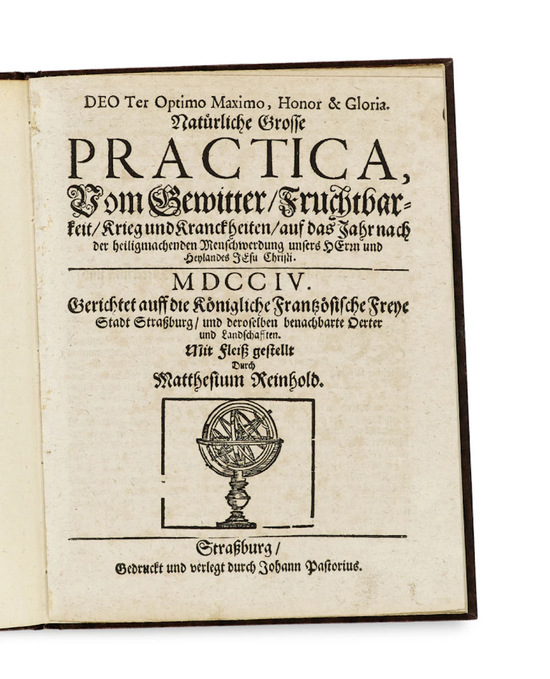 Matthesius Reinhold. Deo ter optimo maximo, honor …