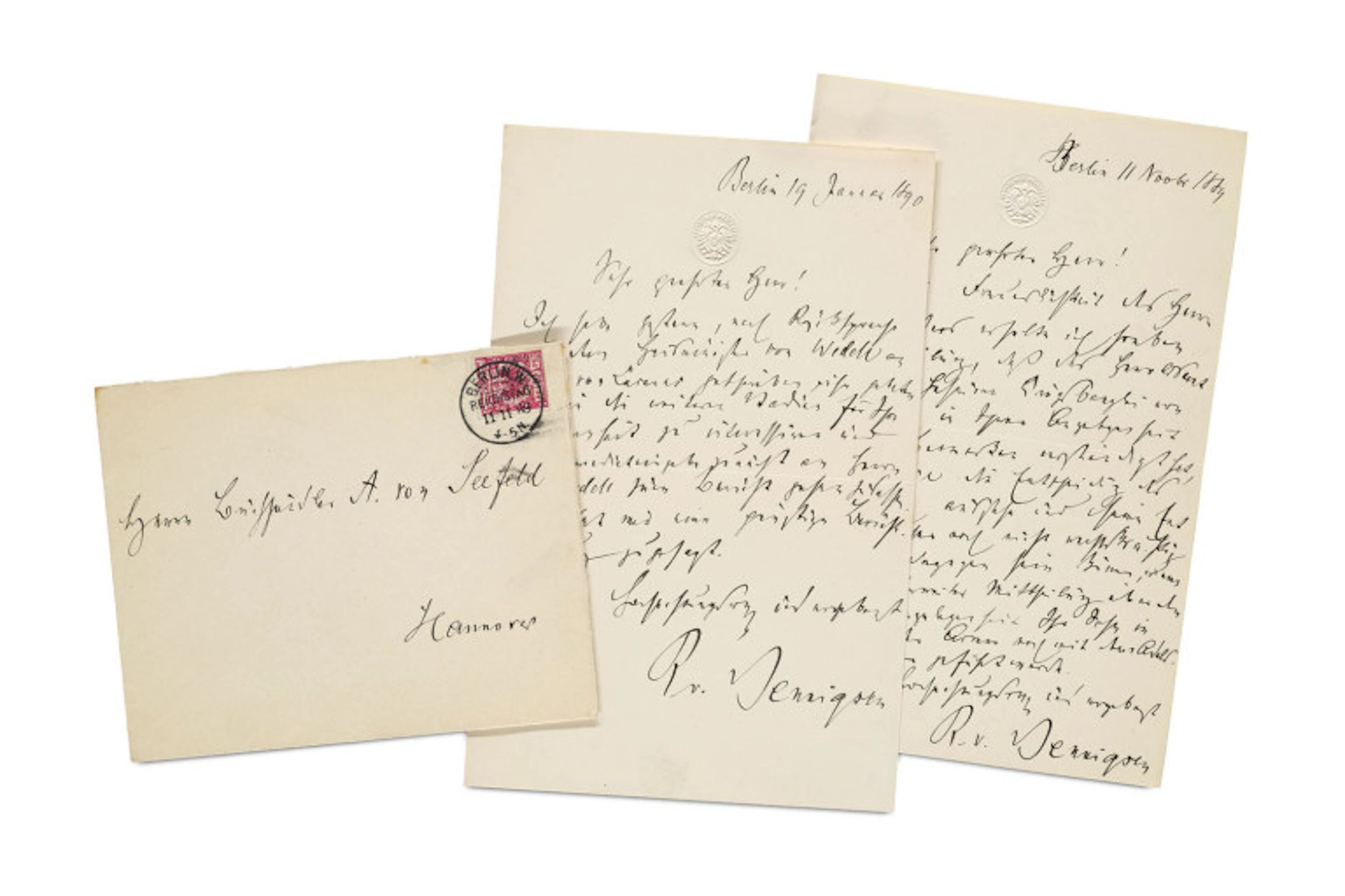 Rudolf von Bennigsen. 2 eigenhändige Briefe mit …