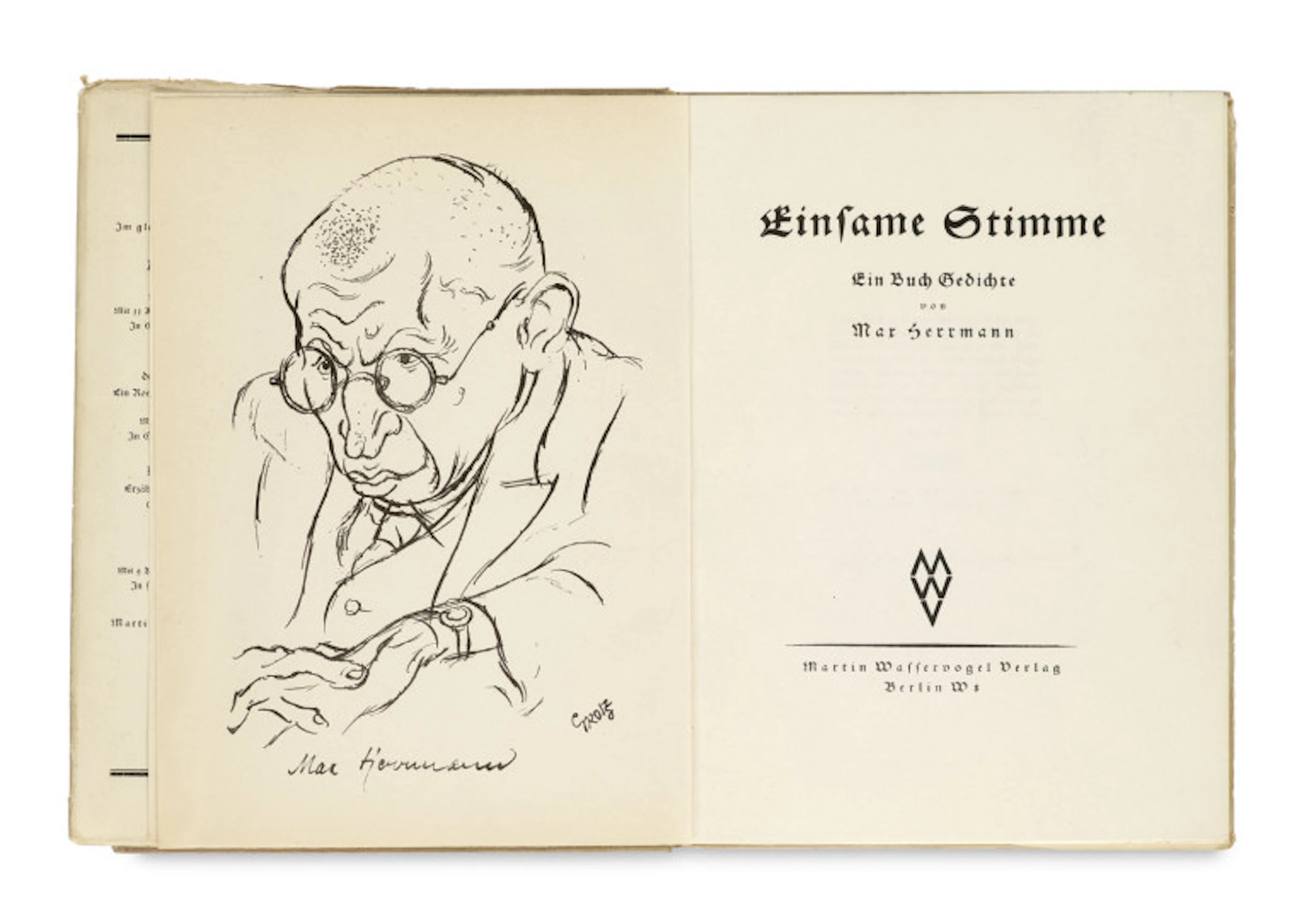 Max Herrmann. Einsame Stimme. Ein Buch …