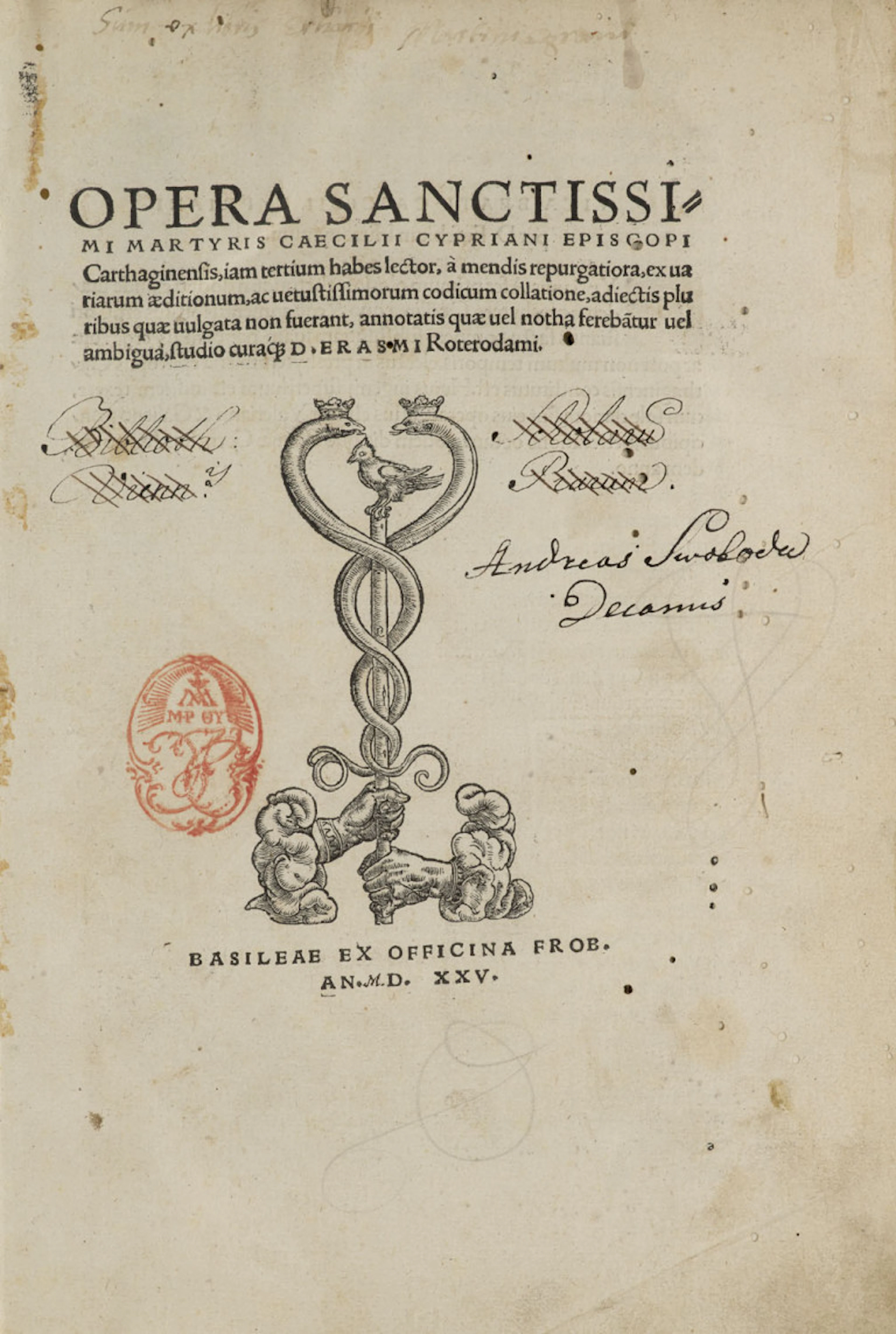 Thascius Caecillius Cyprianus. Opera Sanctissimi Martyris …