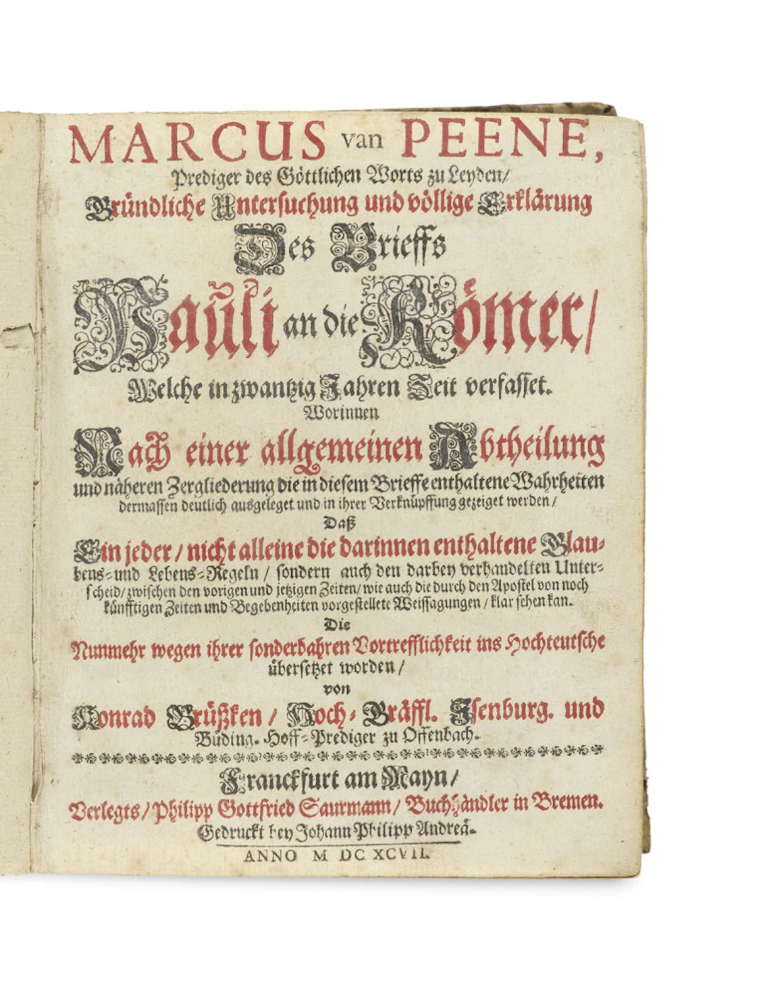 Marcus van Peene. Gründliche Untersuchung und …