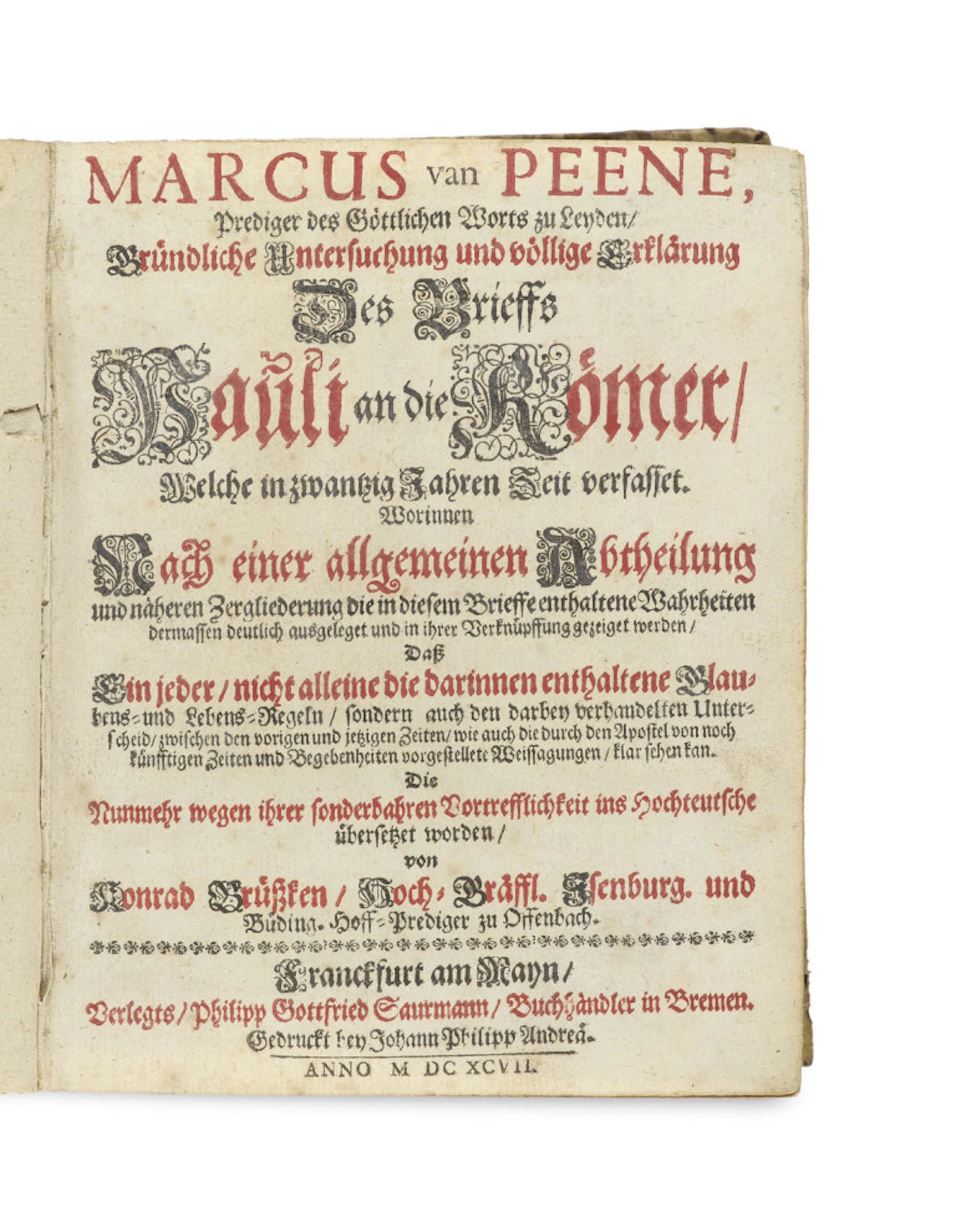 Marcus van Peene. Gründliche Untersuchung und …