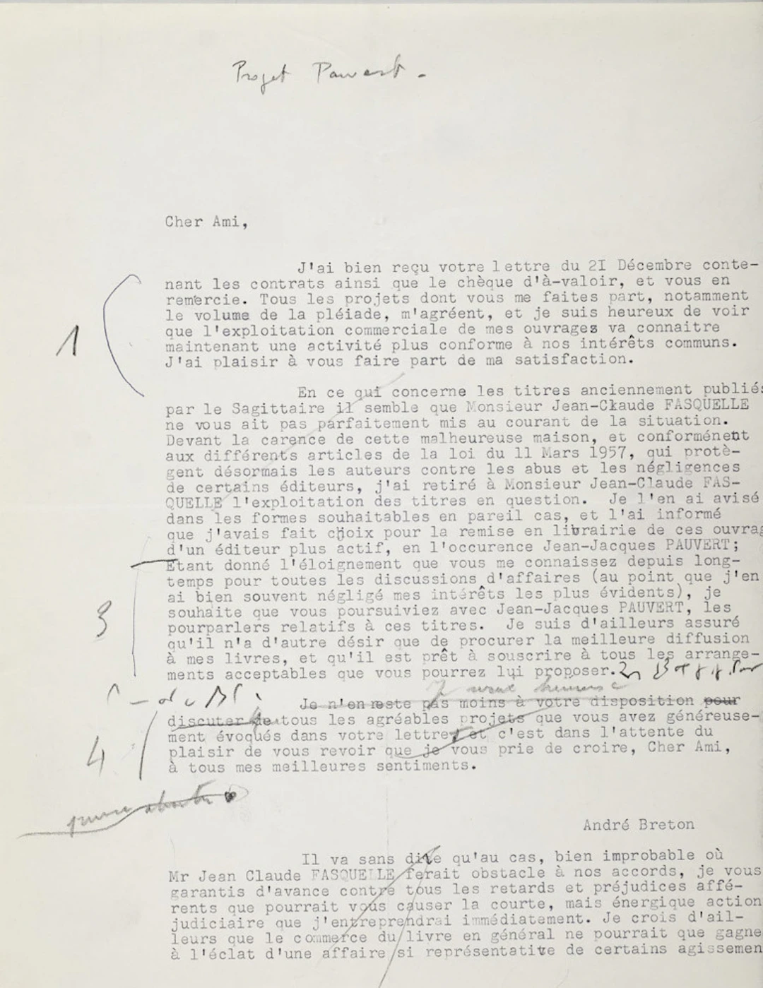 André Breton. Interessante Sammlung von 10 …