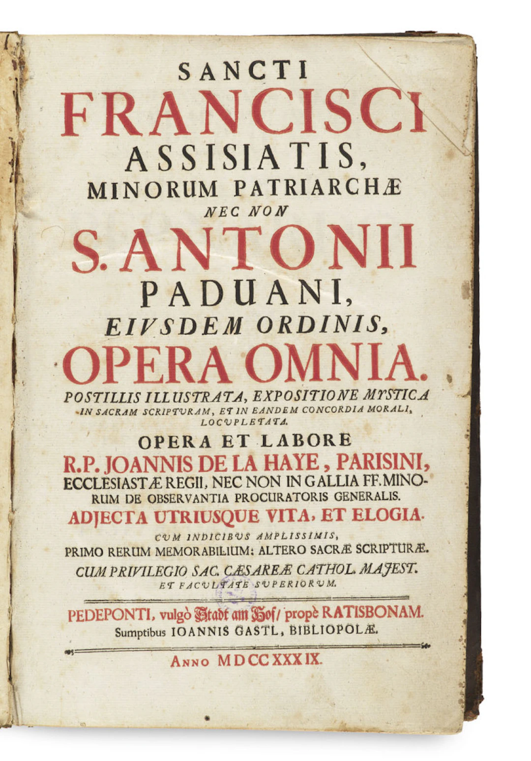 Franz von Assisi u. Antonius v. Padua. Sancti Francisci Assisiatis, …