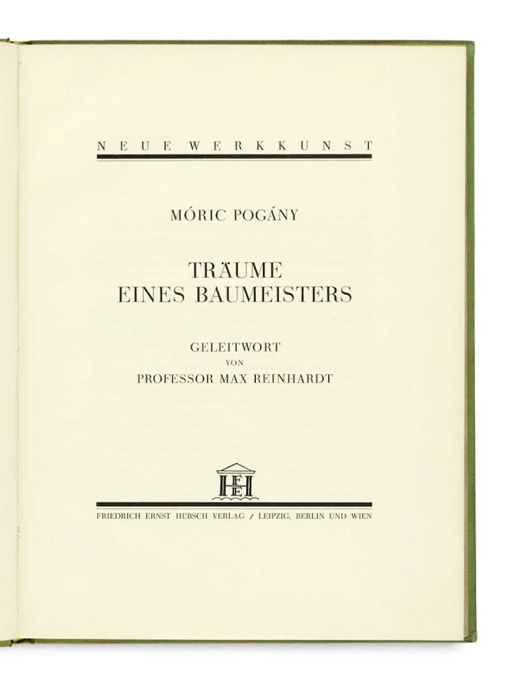 Móric Pogány. Träume eines Baumeisters. …