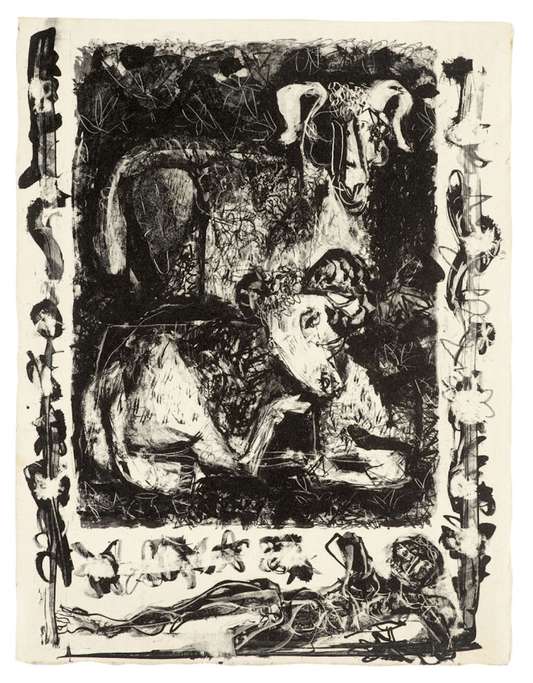Antoni Clavé. o.T. (Zwei Böcke). 1946. …