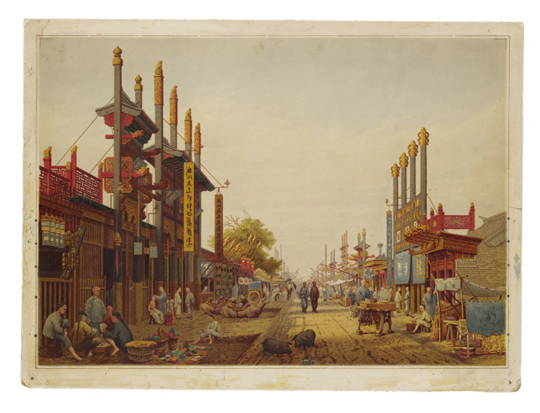 Hauptstraße in Peking. …