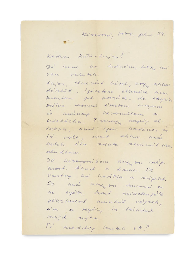 Péter Nádas. Eigenhändiger Brief mit …