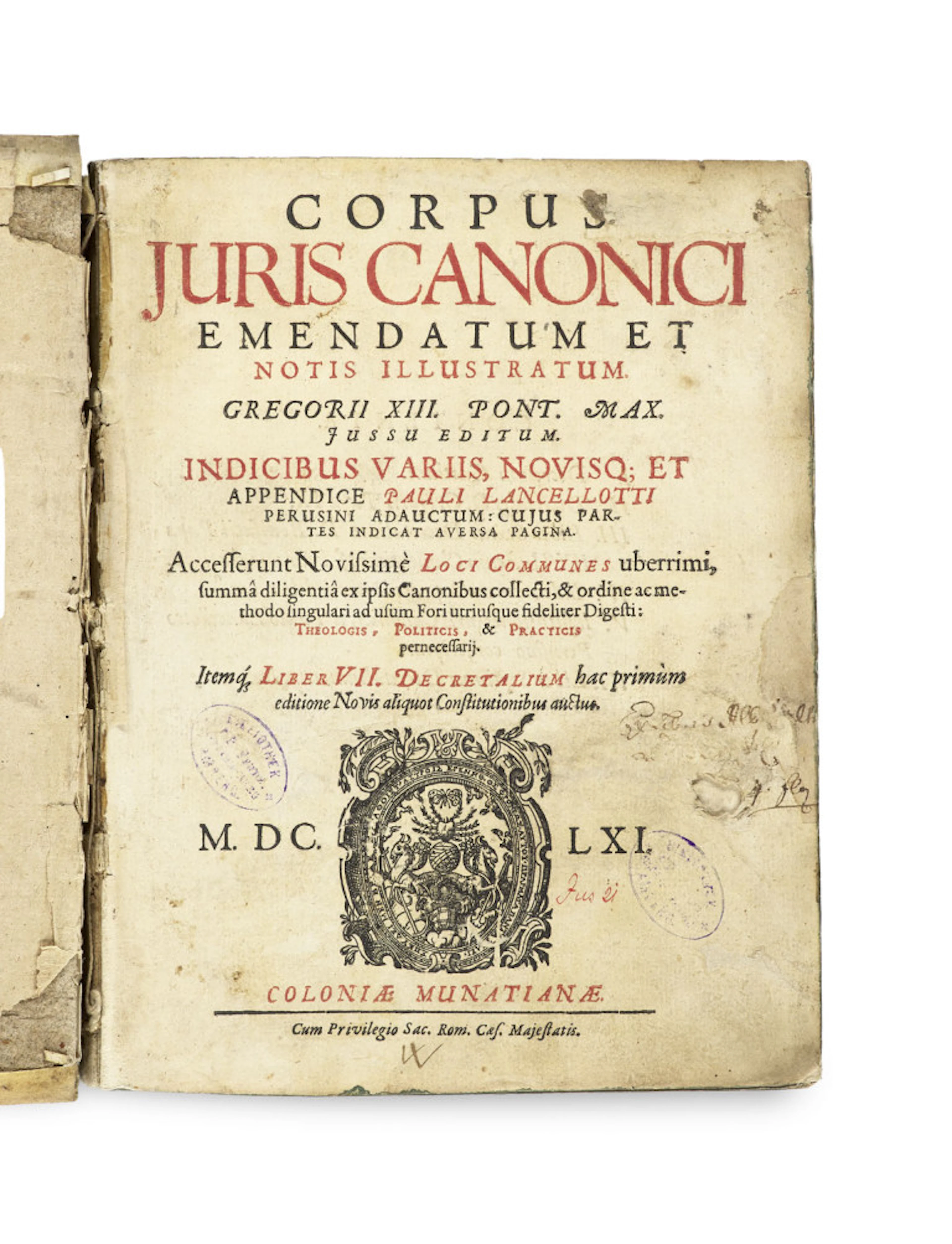 J.P Lancelotti. Corpus Juris Canonici …